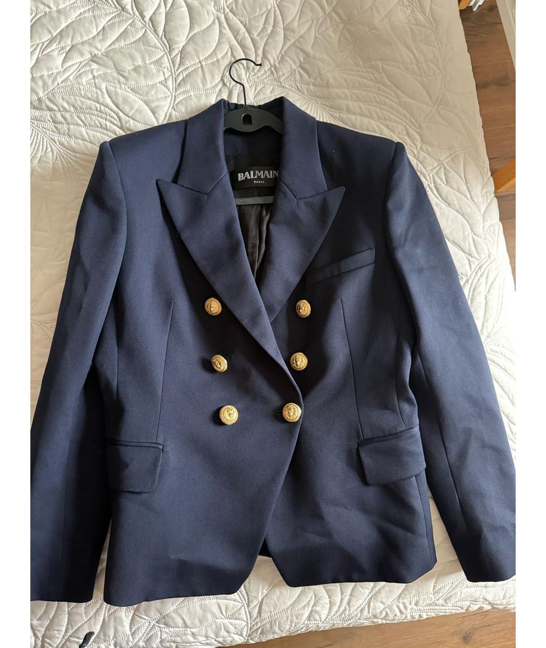 BALMAIN Темно-синий шерстяной жакет/пиджак, фото 6