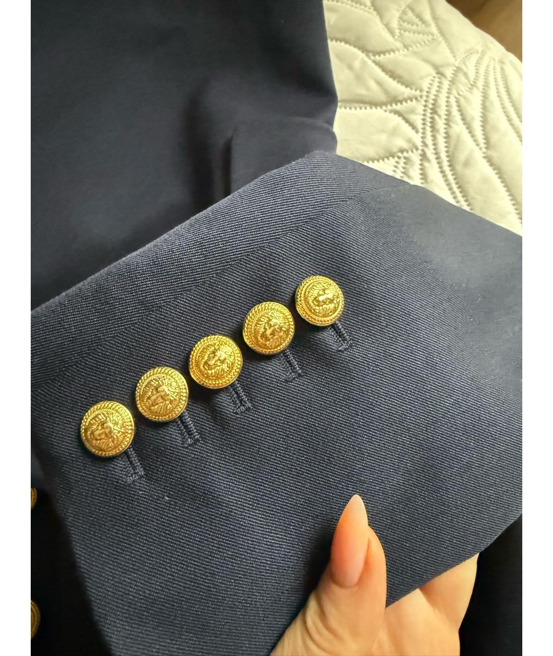 BALMAIN Темно-синий шерстяной жакет/пиджак, фото 5