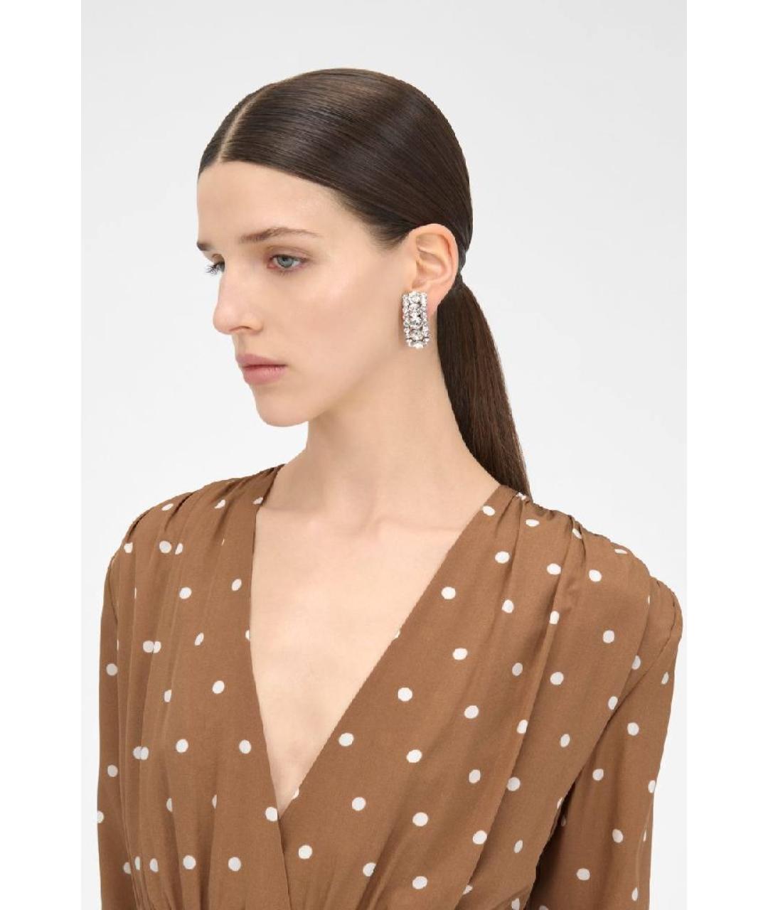 ALESSANDRA RICH Горчичное шелковое платье, фото 4