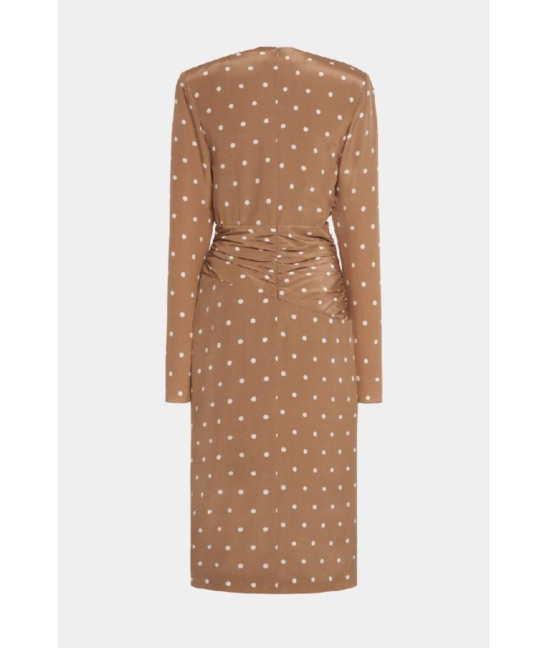 ALESSANDRA RICH Горчичное шелковое платье, фото 6