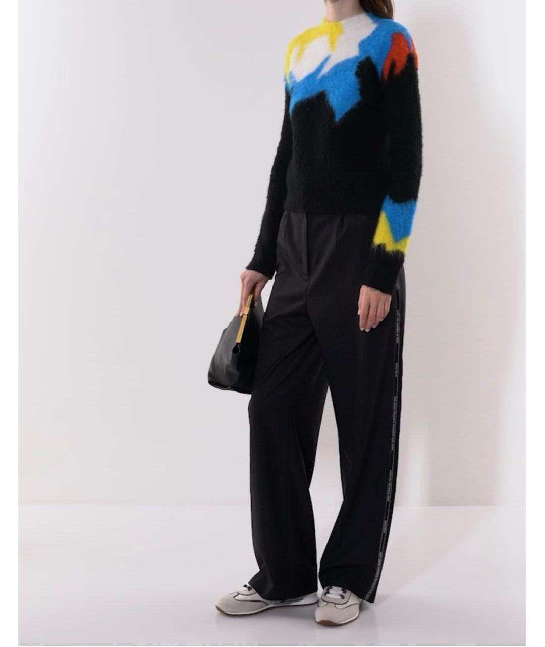 LOEWE Черные шерстяные брюки широкие, фото 7