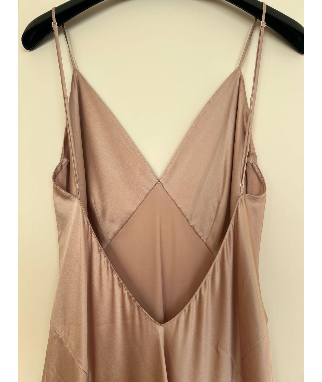 OLIVIA VON HALLE Розовое шелковое коктейльное платье, фото 4