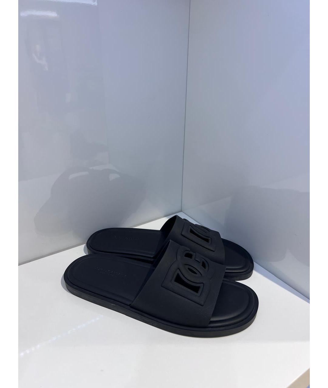 DOLCE&GABBANA Черные шлепанцы, фото 2