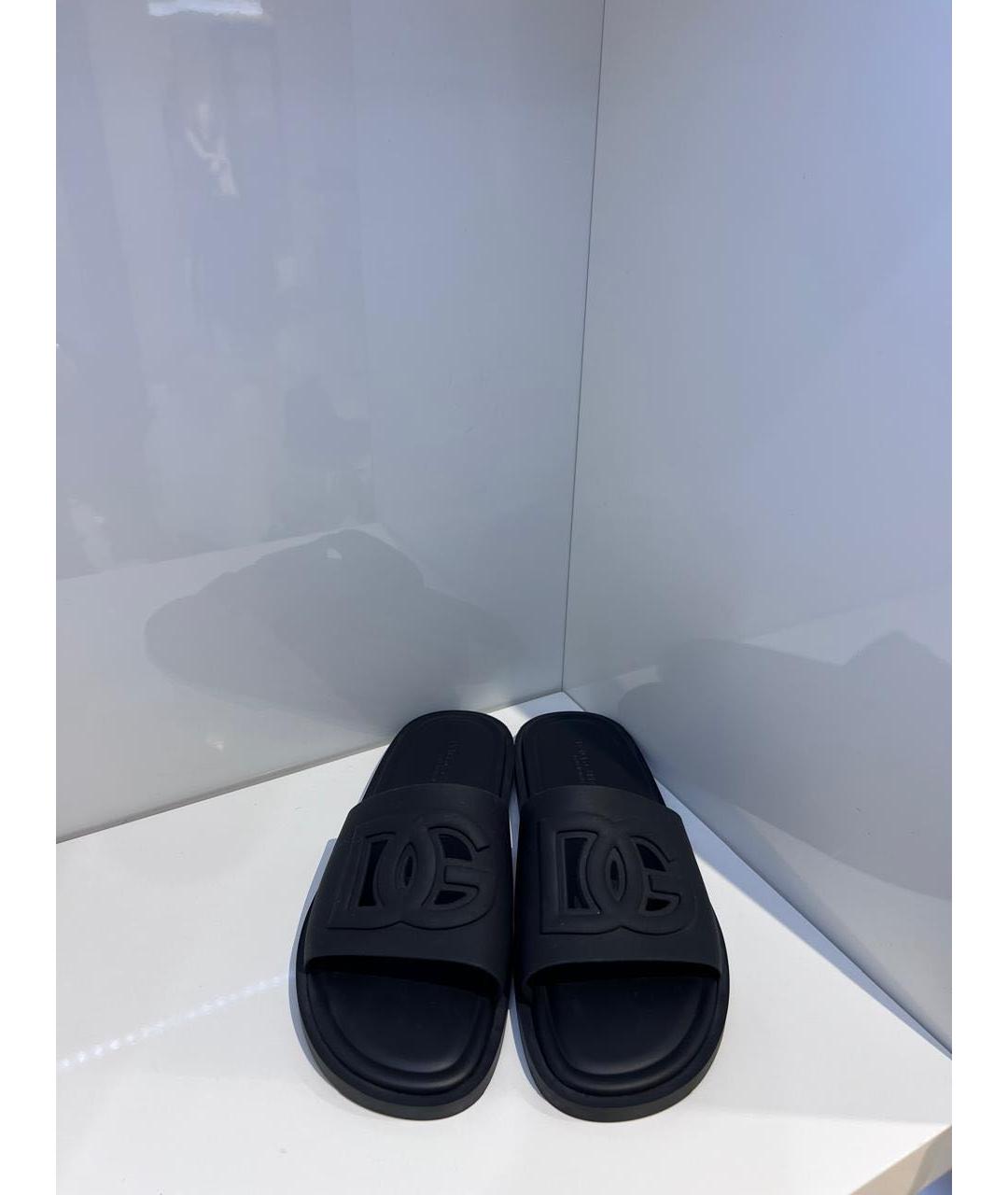 DOLCE&GABBANA Черные шлепанцы, фото 3
