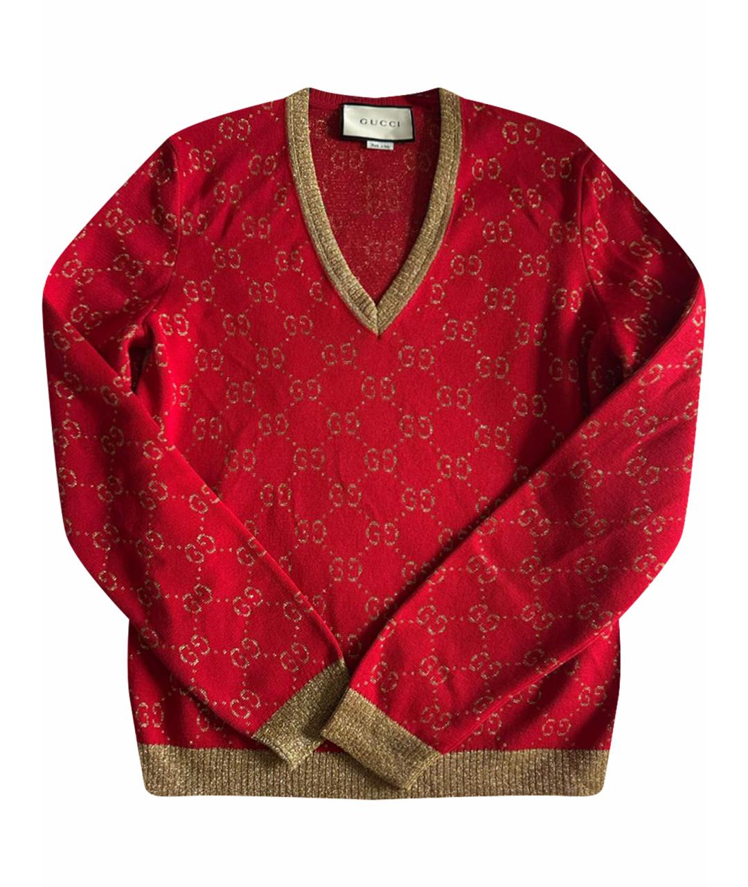 GUCCI Красный вискозный джемпер / свитер, фото 1
