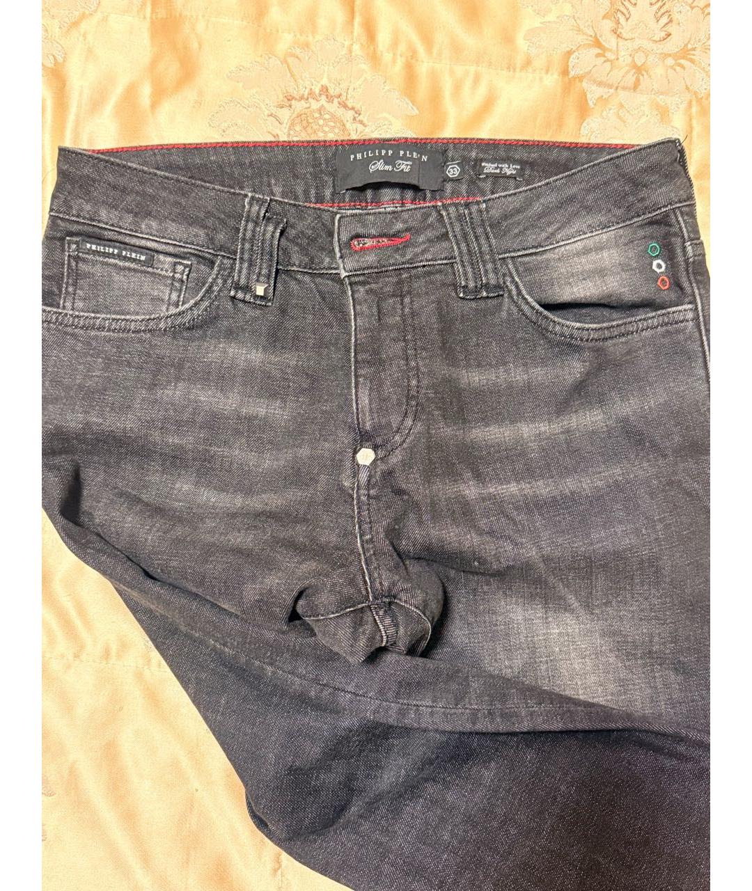 PHILIPP PLEIN Серые хлопковые джинсы скинни, фото 3