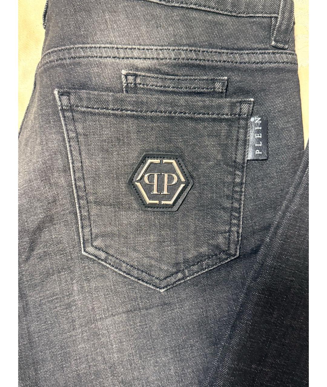 PHILIPP PLEIN Серые хлопковые джинсы скинни, фото 5