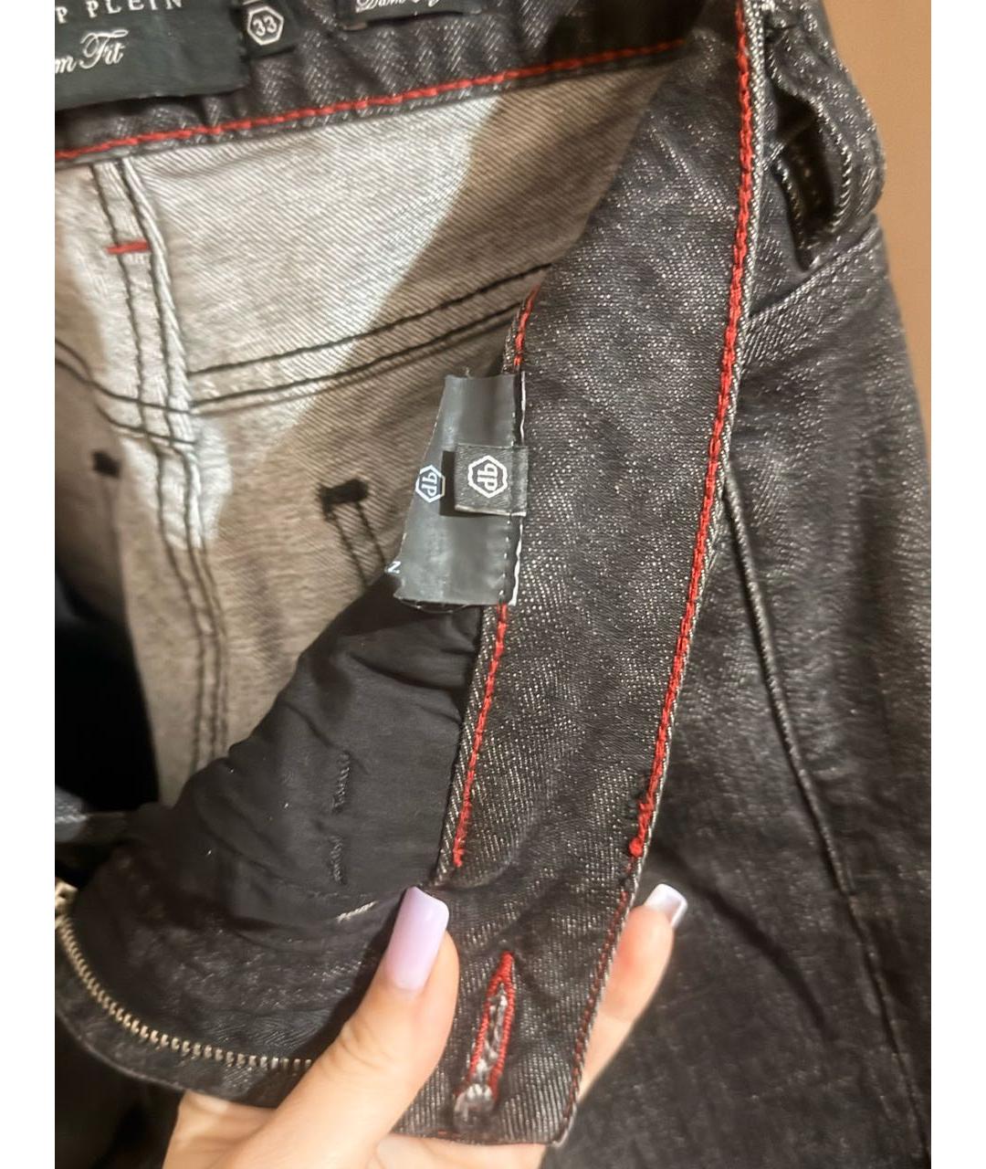 PHILIPP PLEIN Серые хлопковые джинсы скинни, фото 6