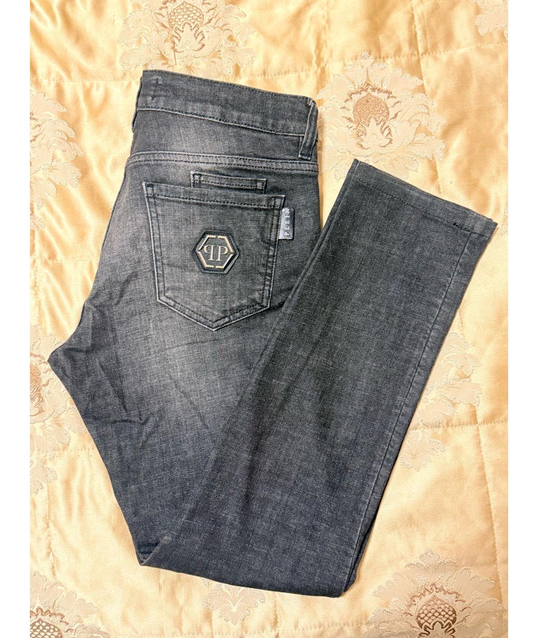 PHILIPP PLEIN Серые хлопковые джинсы скинни, фото 7