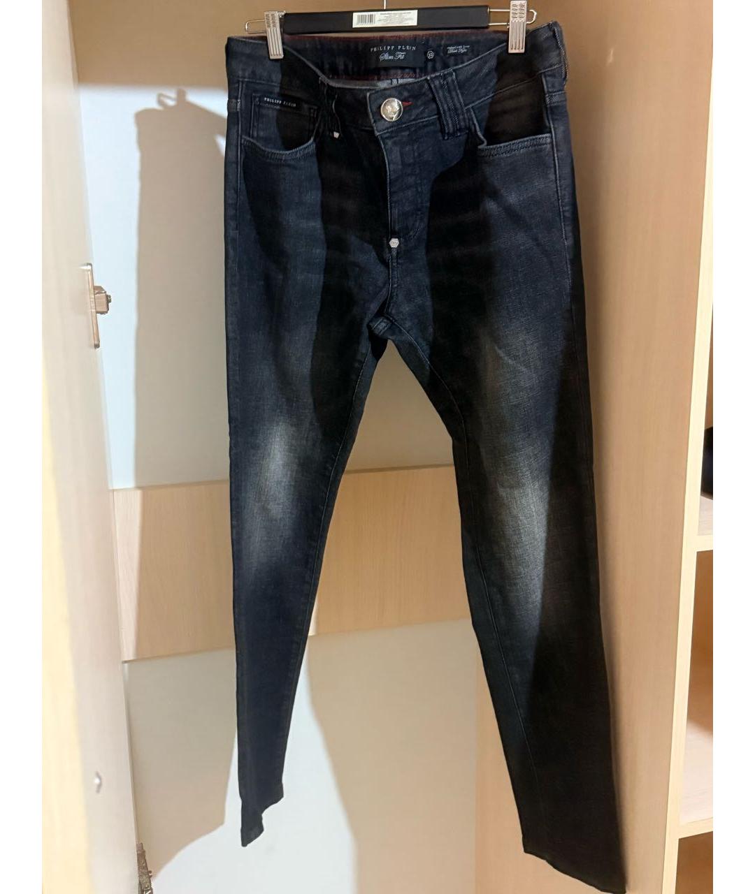 PHILIPP PLEIN Серые хлопковые джинсы скинни, фото 2