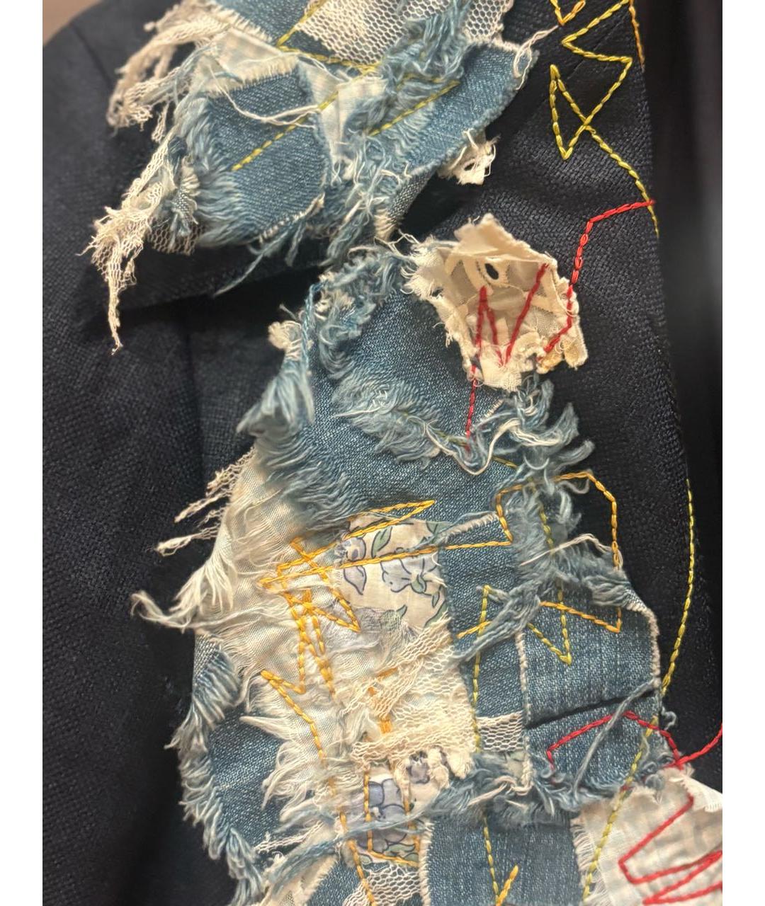 JOHN GALLIANO Темно-синий шелковый жакет/пиджак, фото 4