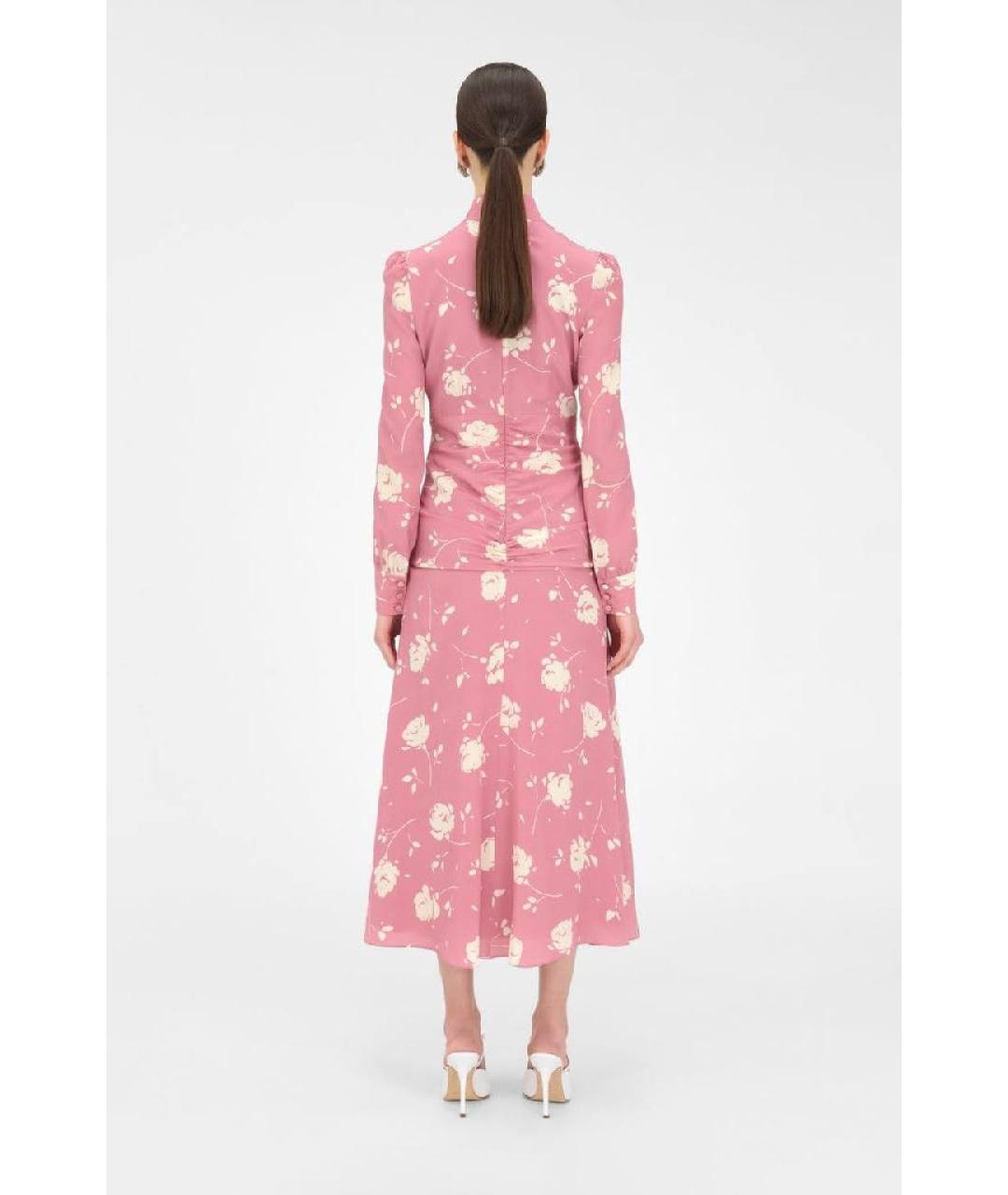 ALESSANDRA RICH Розовое шелковое коктейльное платье, фото 3