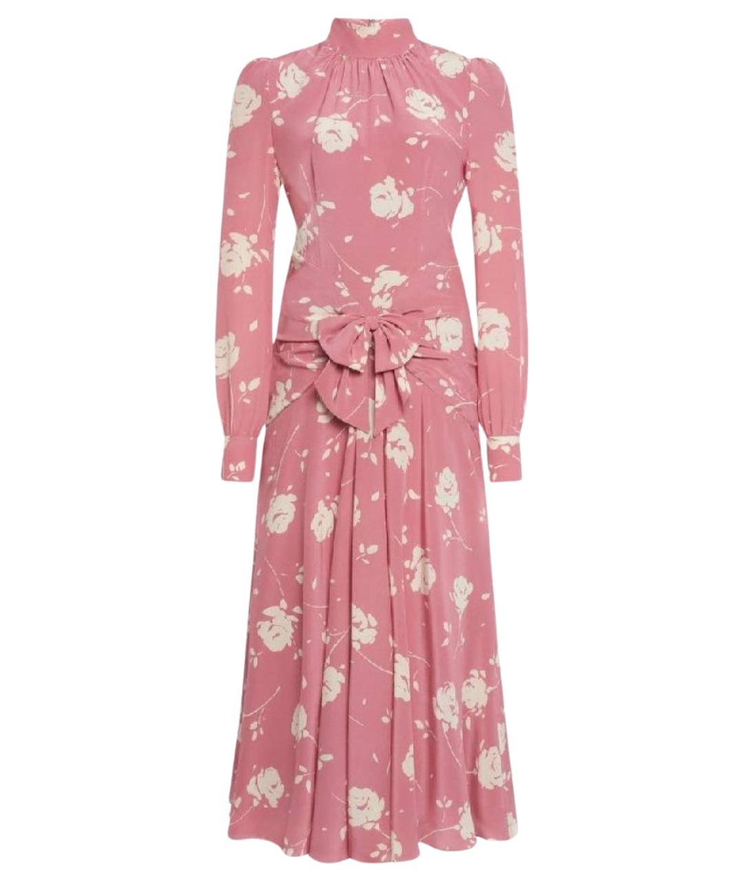 ALESSANDRA RICH Розовое шелковое коктейльное платье, фото 1