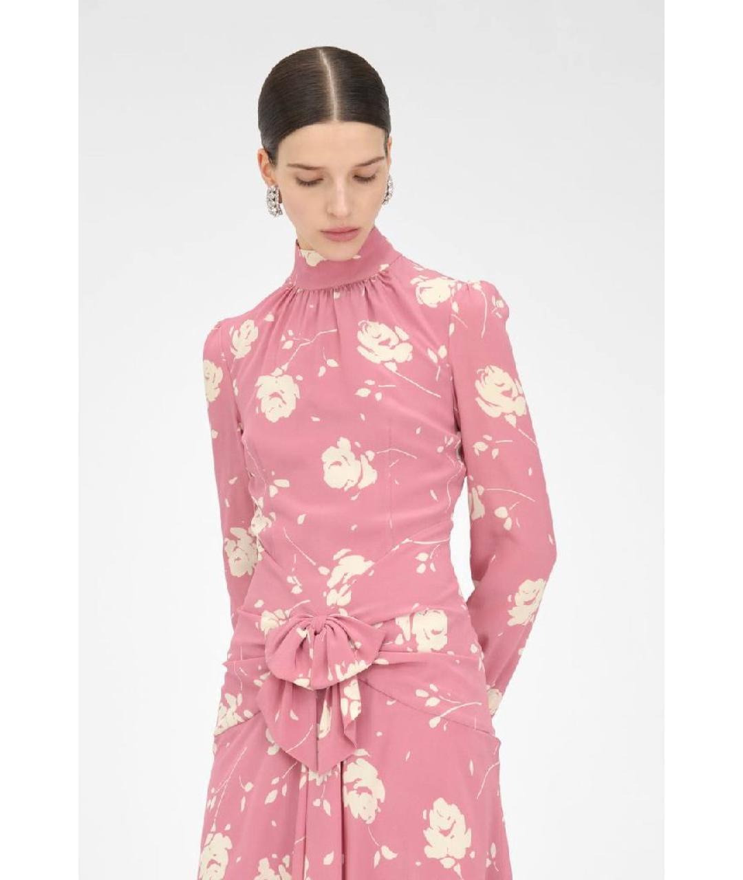 ALESSANDRA RICH Розовое шелковое коктейльное платье, фото 4