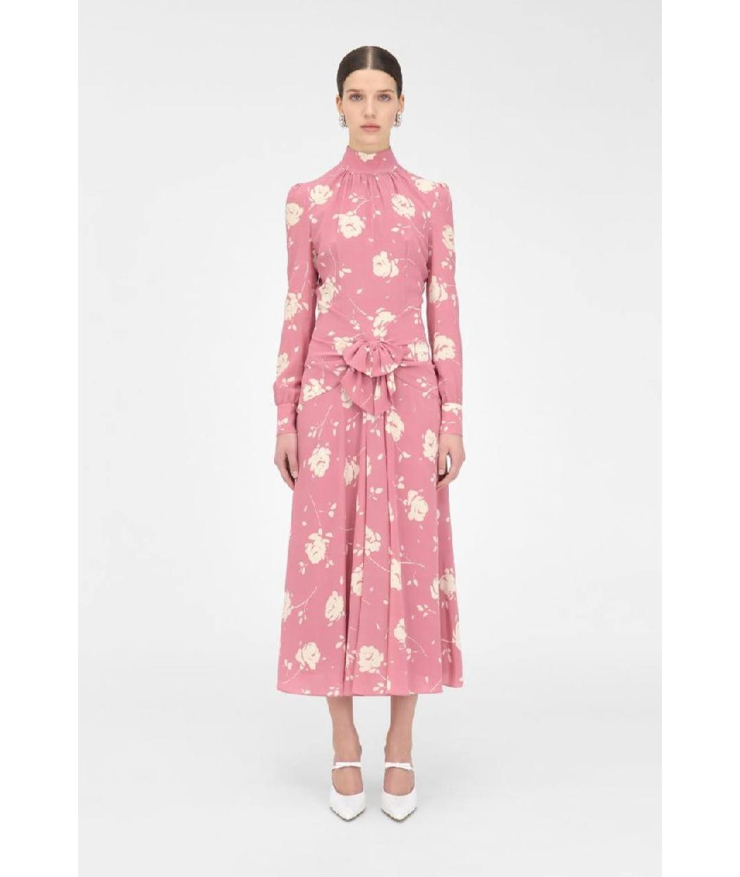 ALESSANDRA RICH Розовое шелковое коктейльное платье, фото 2