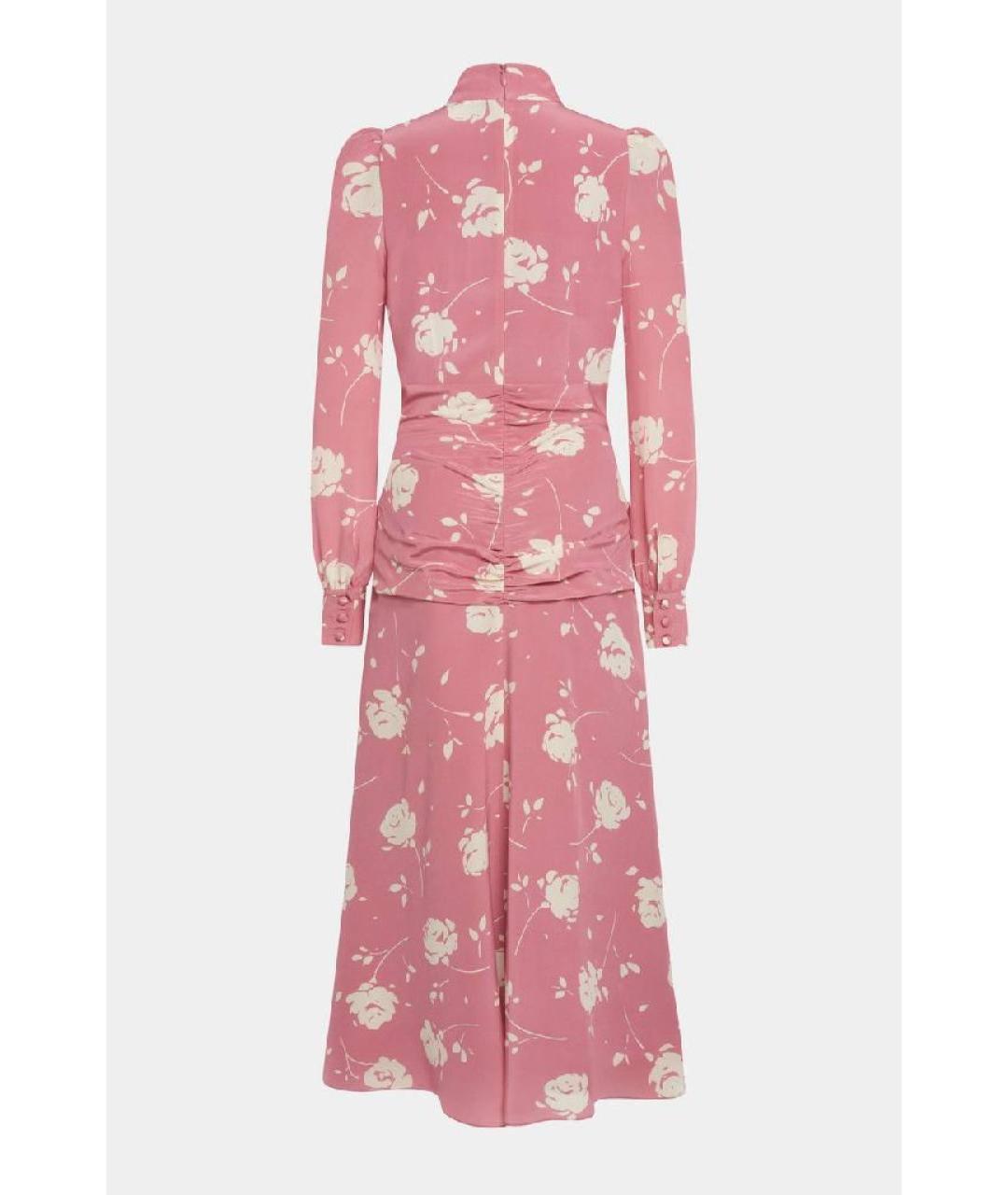 ALESSANDRA RICH Розовое шелковое коктейльное платье, фото 5