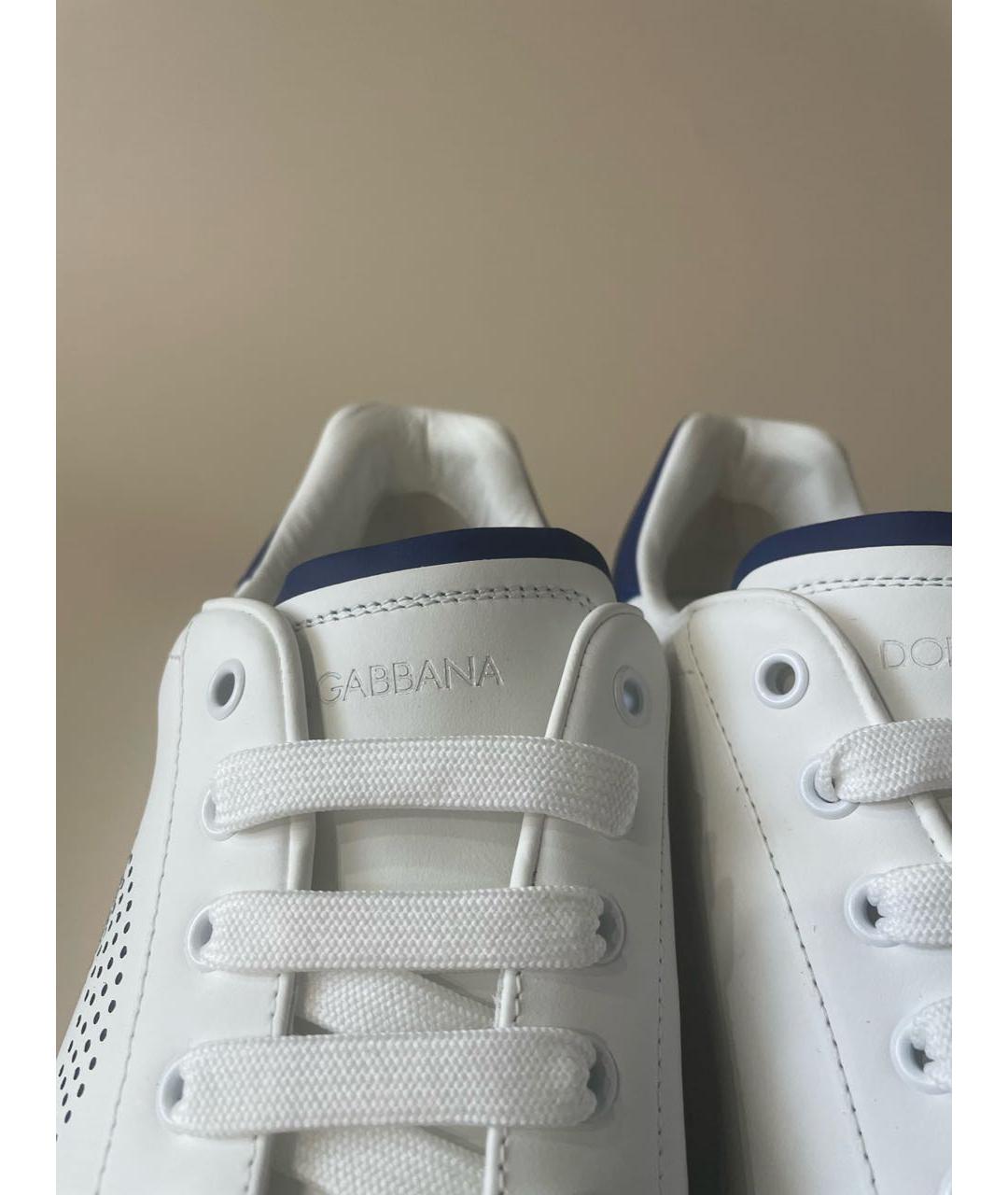 DOLCE&GABBANA Белые кожаные низкие кроссовки / кеды, фото 7