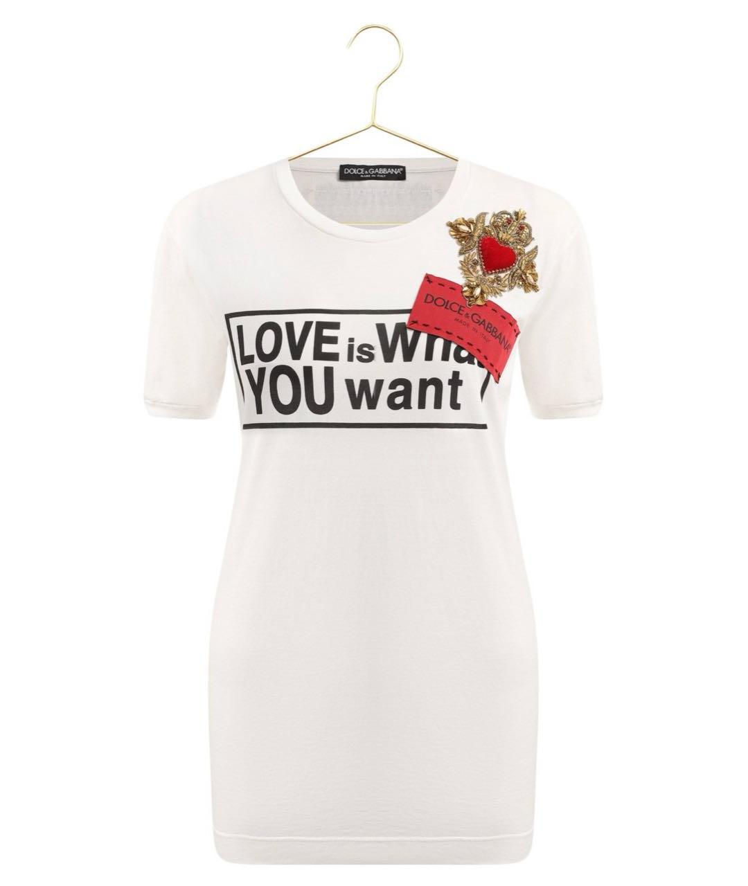 DOLCE&GABBANA Белая хлопко-эластановая футболка, фото 7