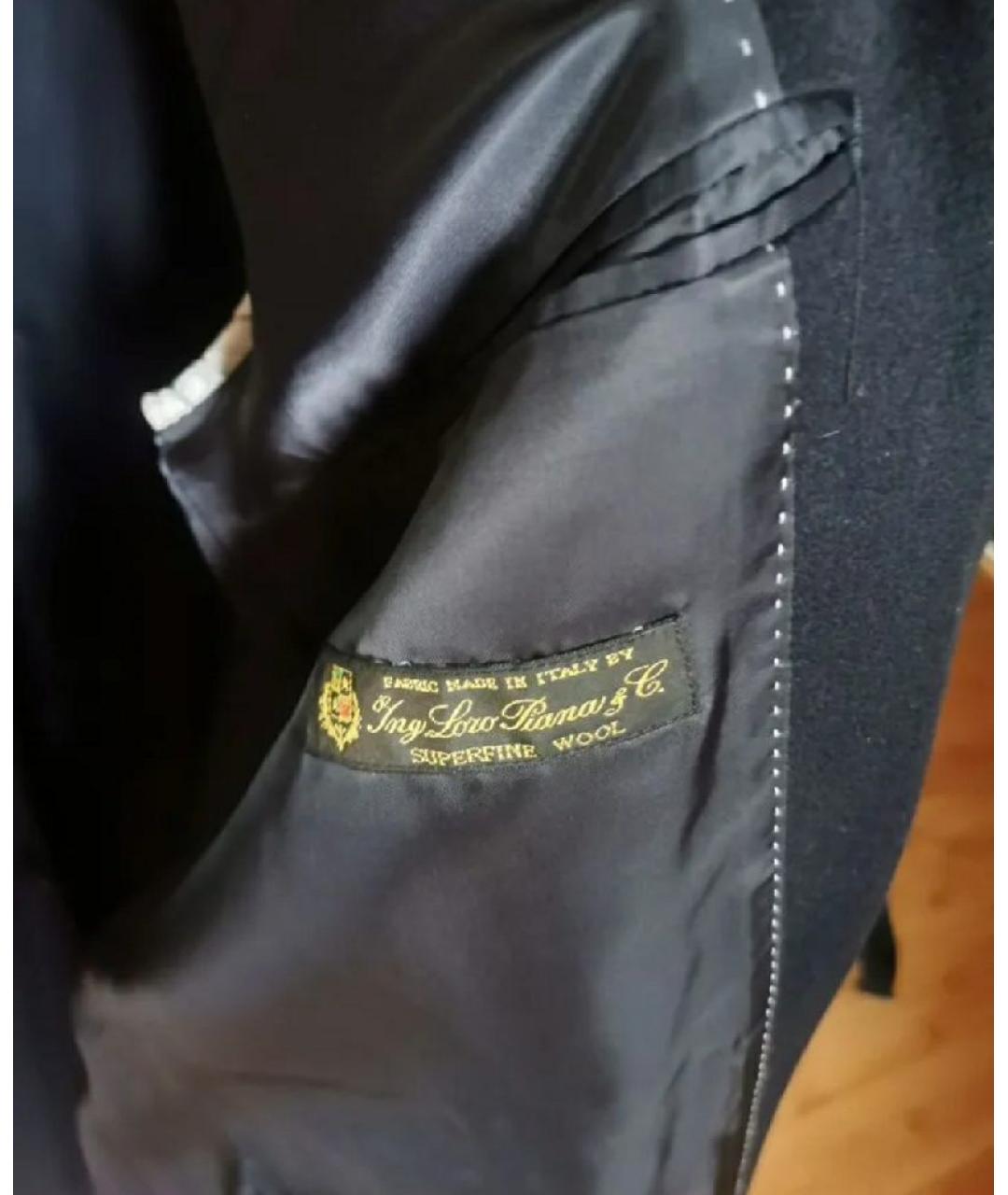 LORO PIANA Черное шерстяное пальто, фото 3