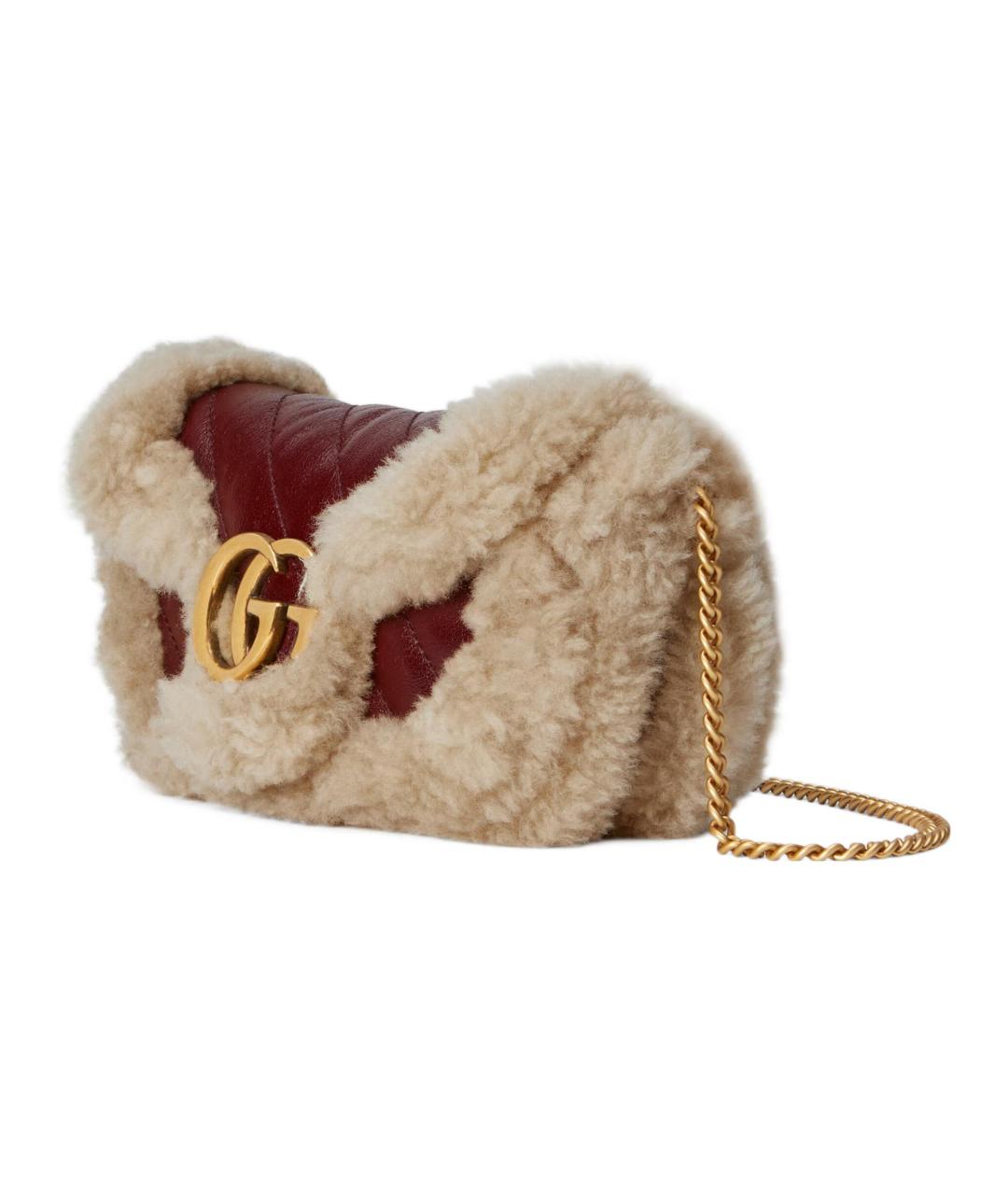 GUCCI Бордовая кожаная сумка через плечо, фото 2