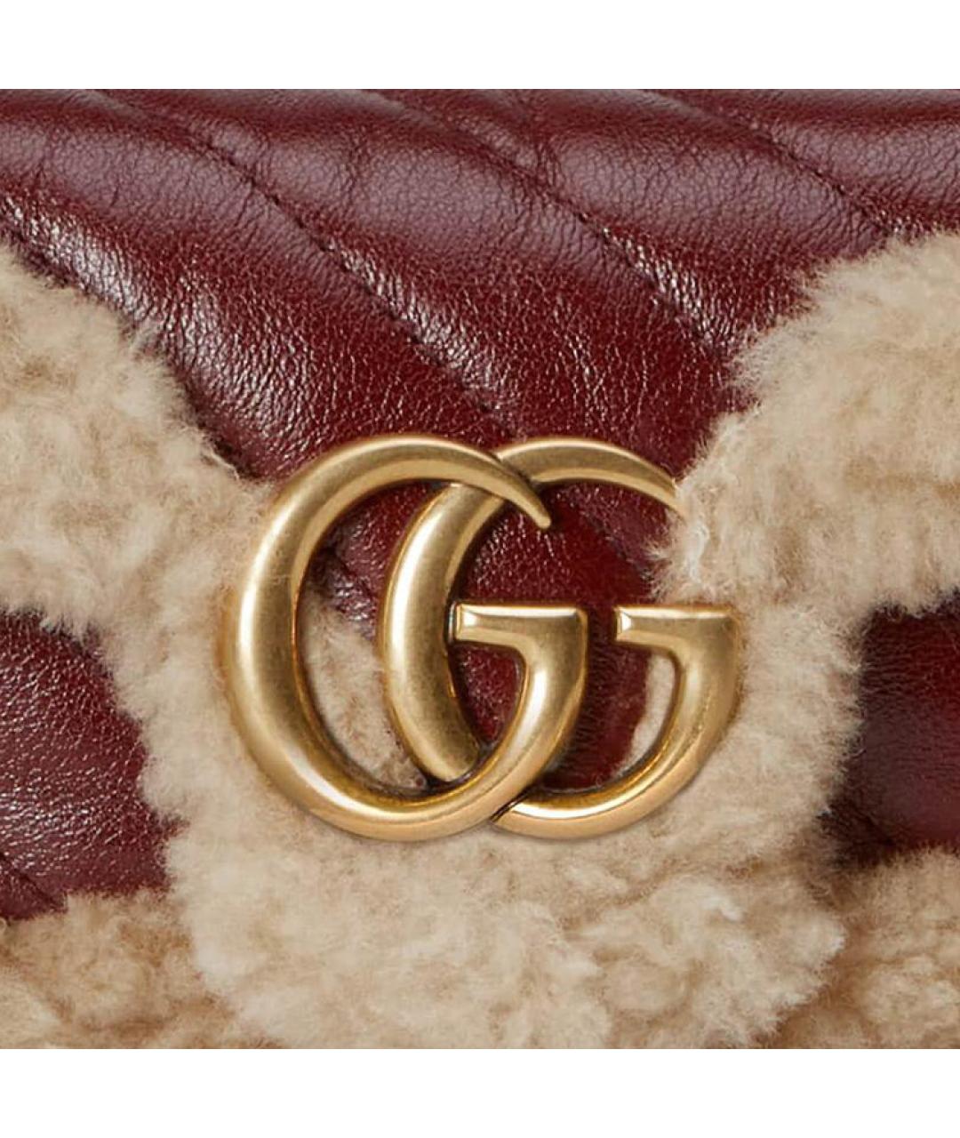 GUCCI Бордовая кожаная сумка через плечо, фото 8