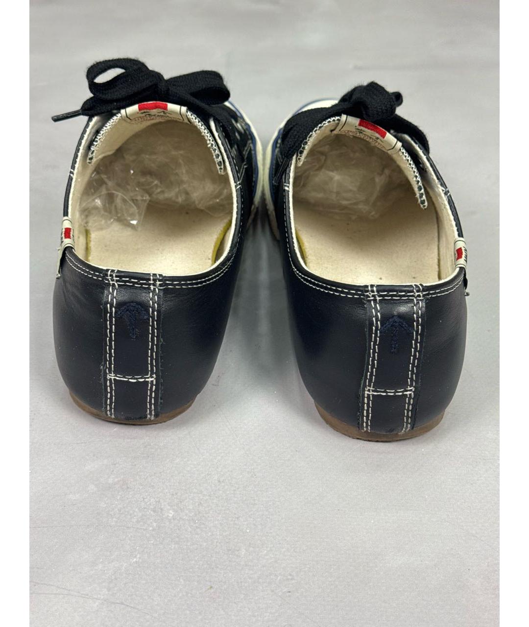 MAISON MIHARA YASUHIRO Черные кожаные низкие кроссовки / кеды, фото 4