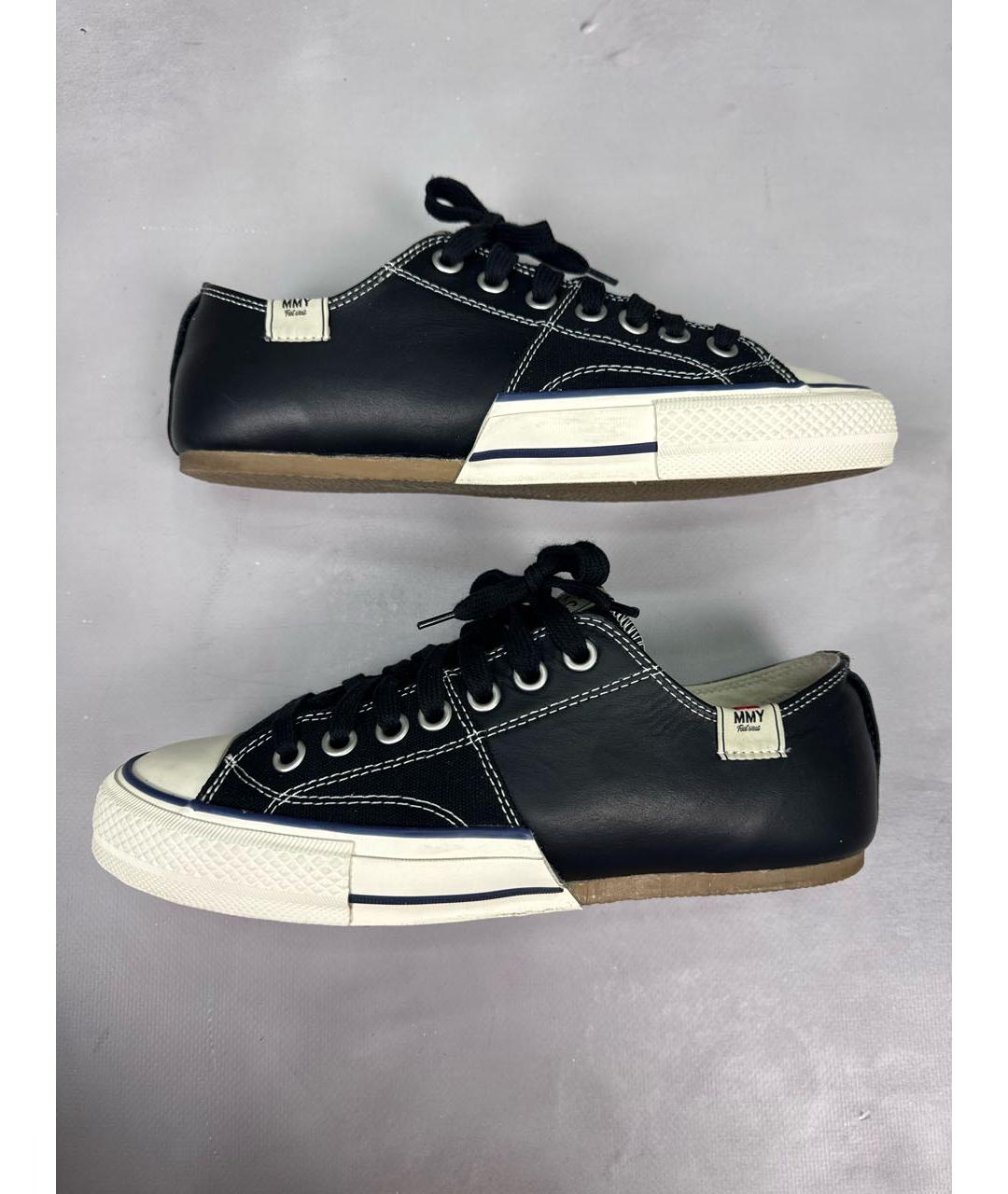 MAISON MIHARA YASUHIRO Черные кожаные низкие кроссовки / кеды, фото 5