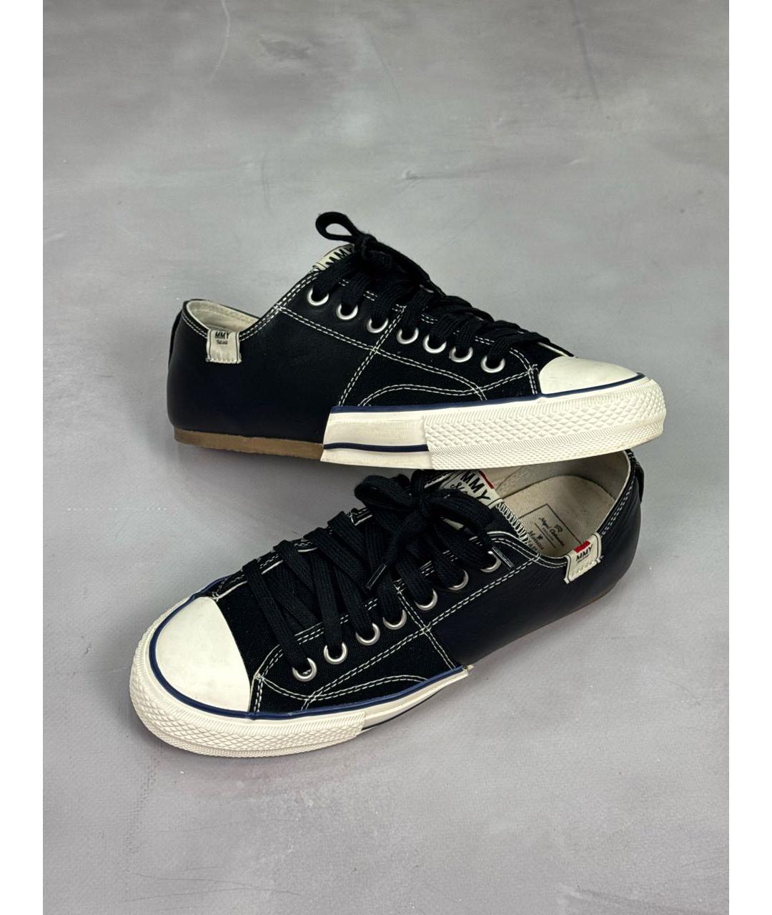 MAISON MIHARA YASUHIRO Черные кожаные низкие кроссовки / кеды, фото 2