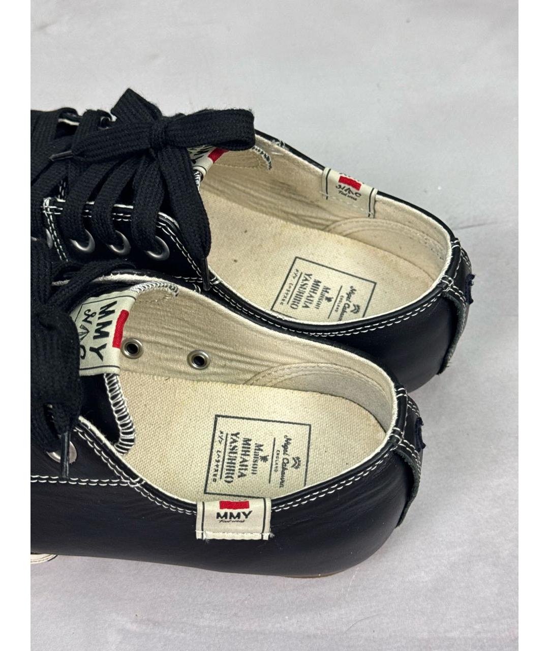 MAISON MIHARA YASUHIRO Черные кожаные низкие кроссовки / кеды, фото 7