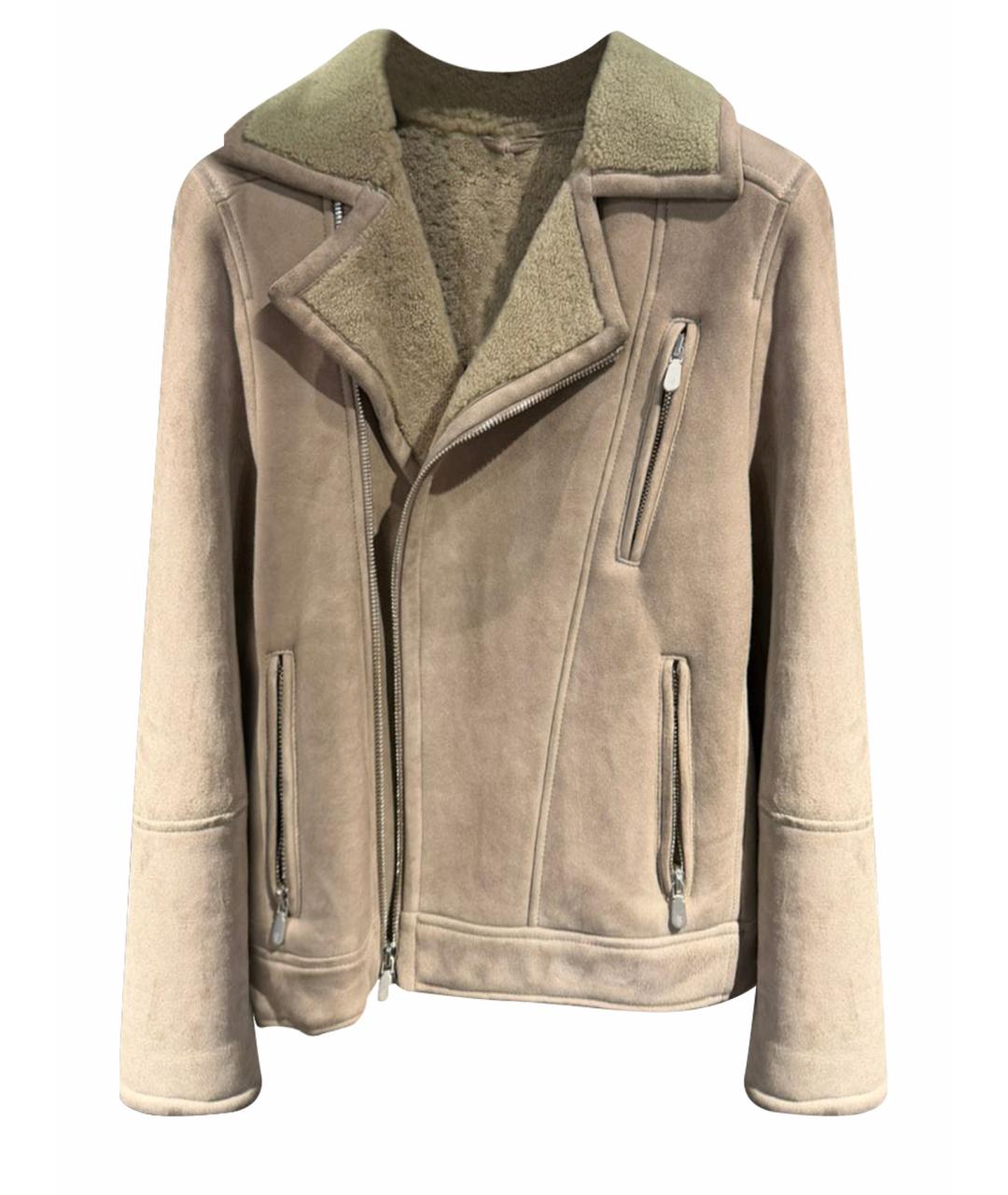 ELEVENTY Бежевая замшевая дубленка/шуба, фото 1