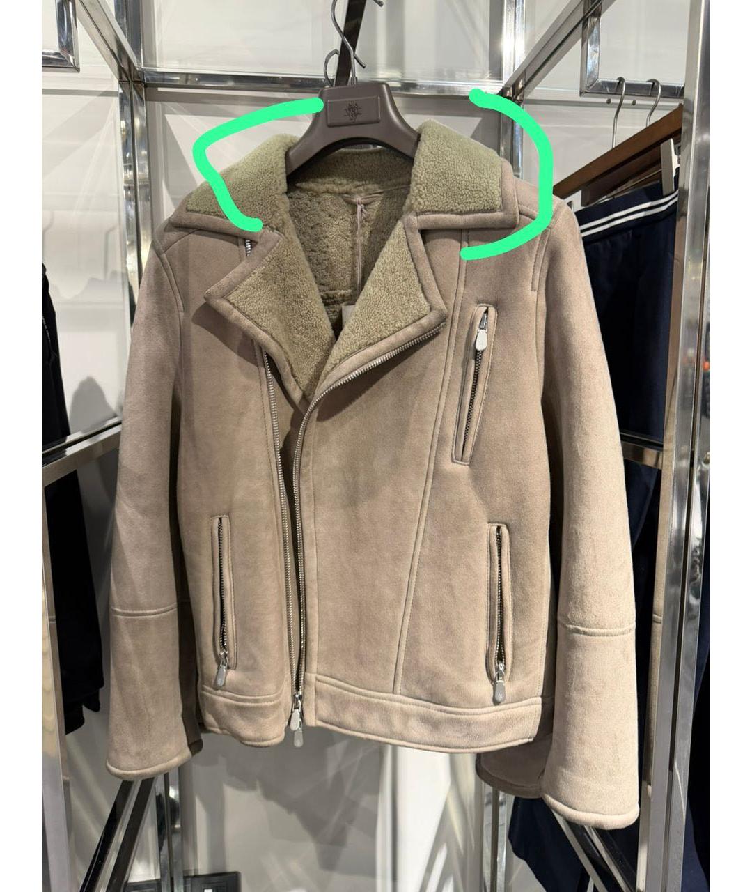 ELEVENTY Бежевая замшевая дубленка/шуба, фото 2