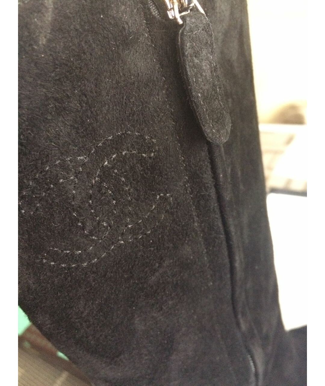 CHANEL PRE-OWNED Черные замшевые сапоги, фото 5