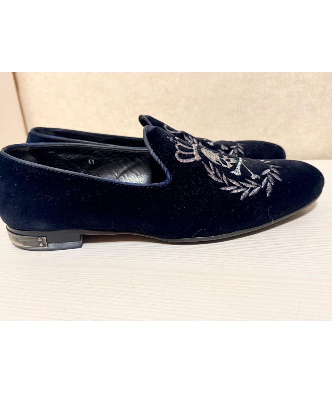 PHILIPP PLEIN Синие замшевые лоферы, фото 9