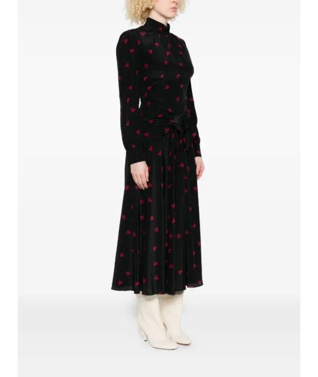 ALESSANDRA RICH Черное шелковое платье, фото 3