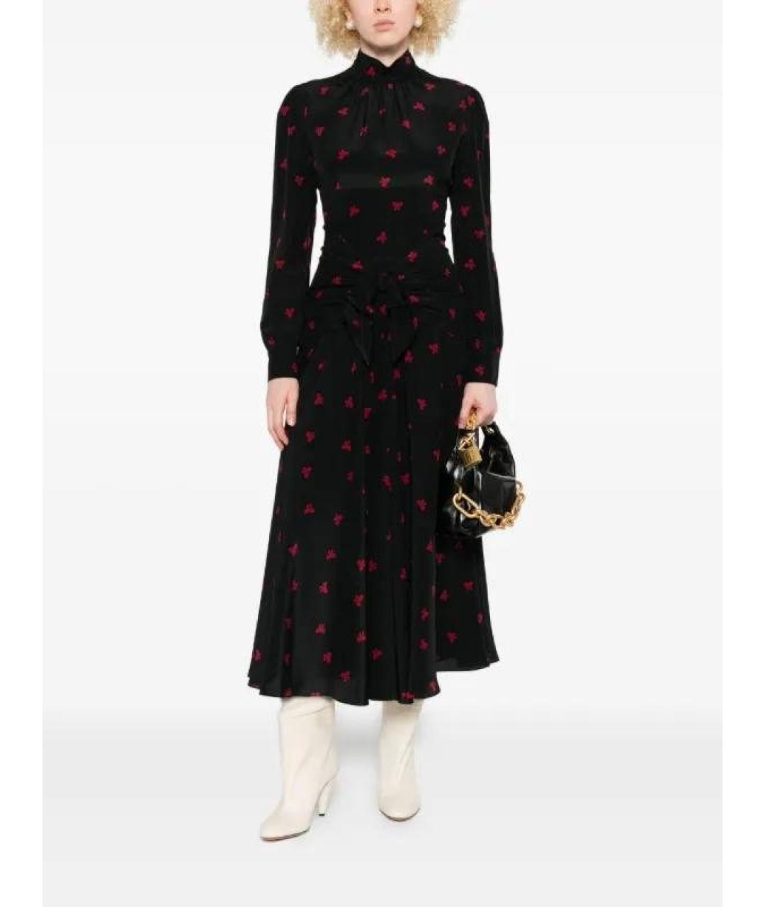 ALESSANDRA RICH Черное шелковое платье, фото 2