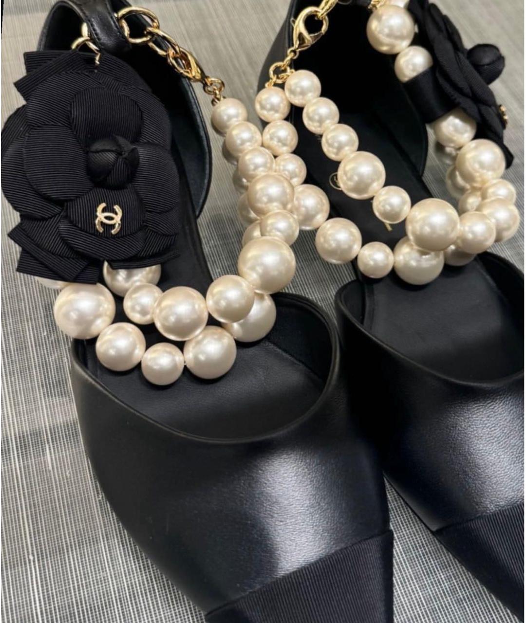 CHANEL Черные кожаные туфли, фото 5