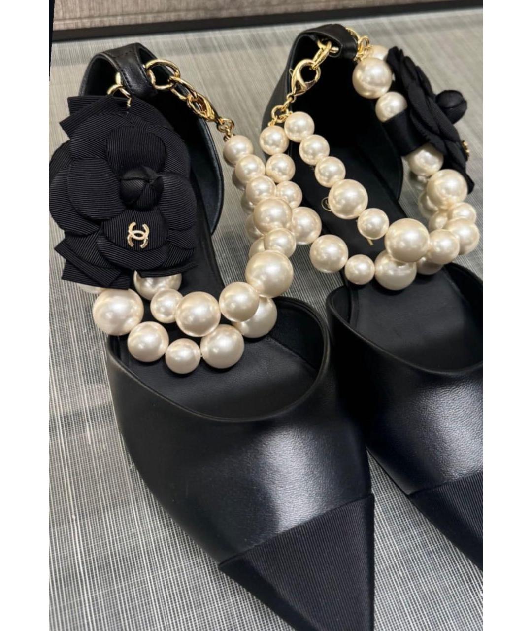 CHANEL Черные кожаные туфли, фото 3