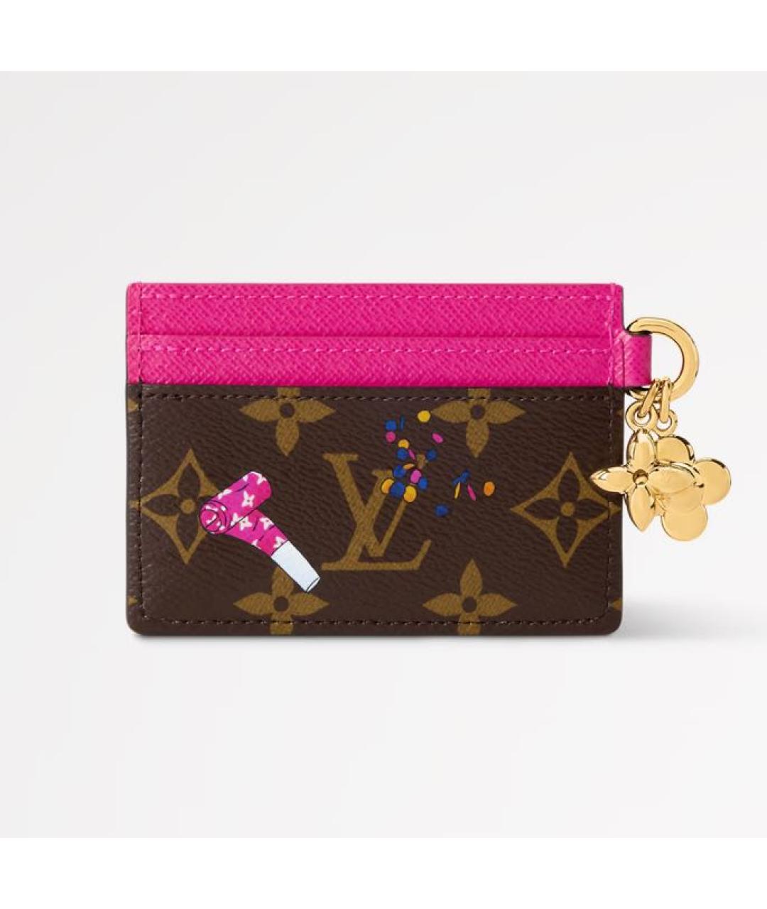 LOUIS VUITTON Коричневый кожаный кардхолдер, фото 5