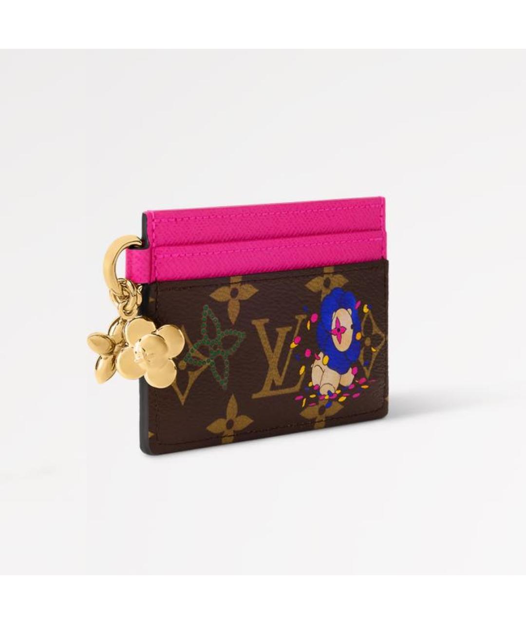 LOUIS VUITTON Коричневый кожаный кардхолдер, фото 2