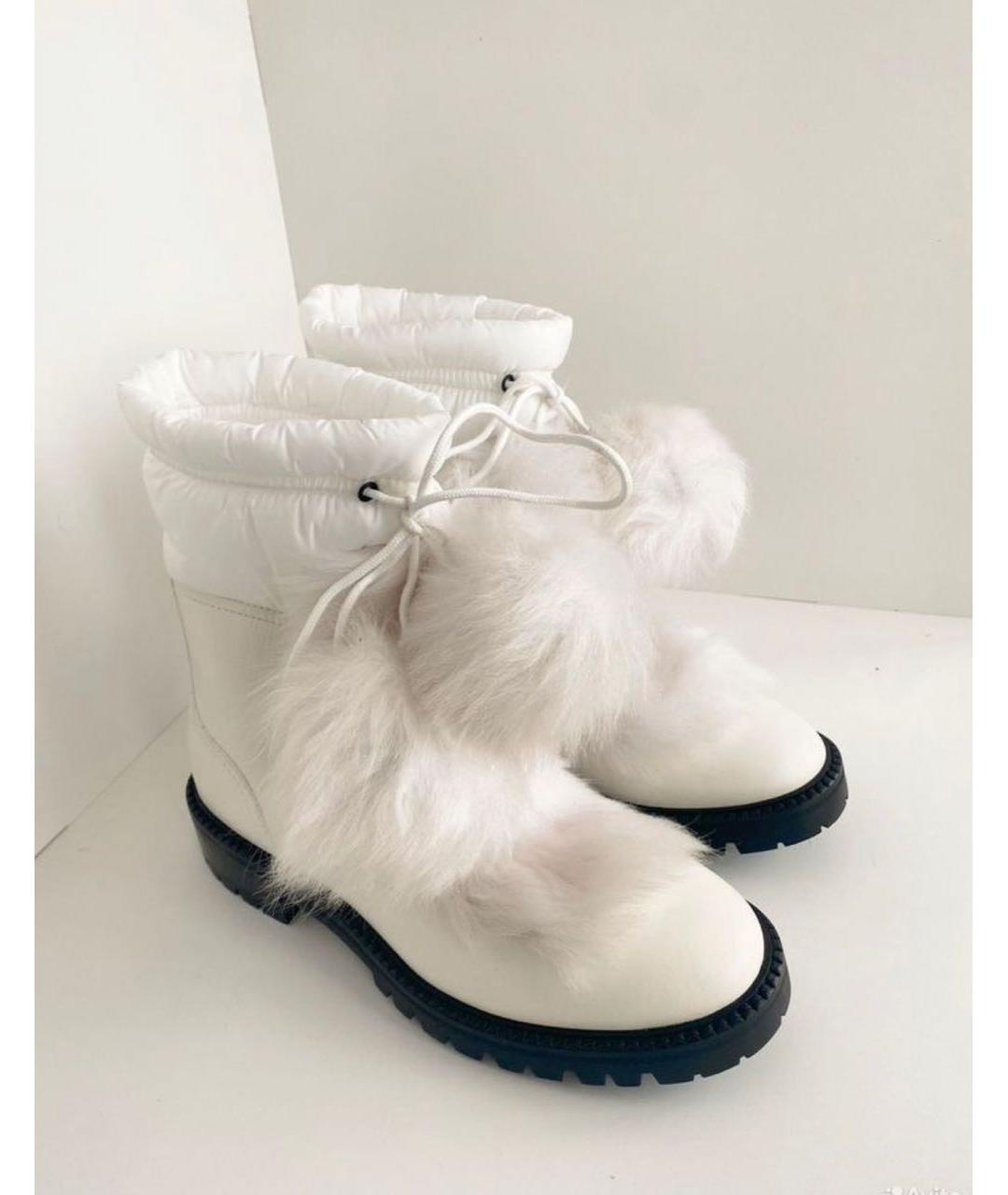 JIMMY CHOO Белые кожаные полусапоги, фото 4