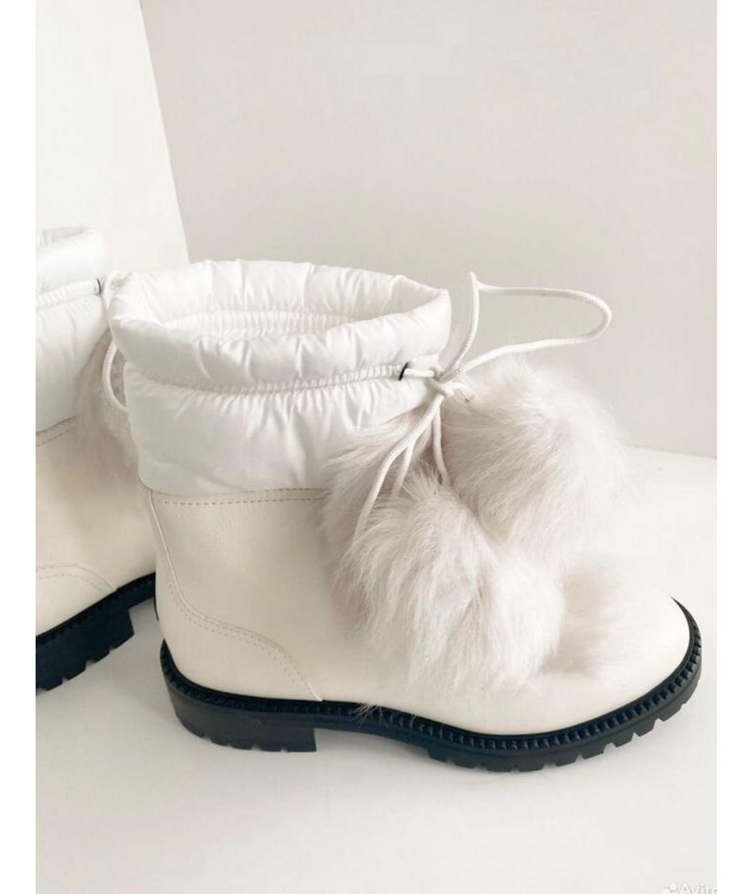 JIMMY CHOO Белые кожаные полусапоги, фото 7