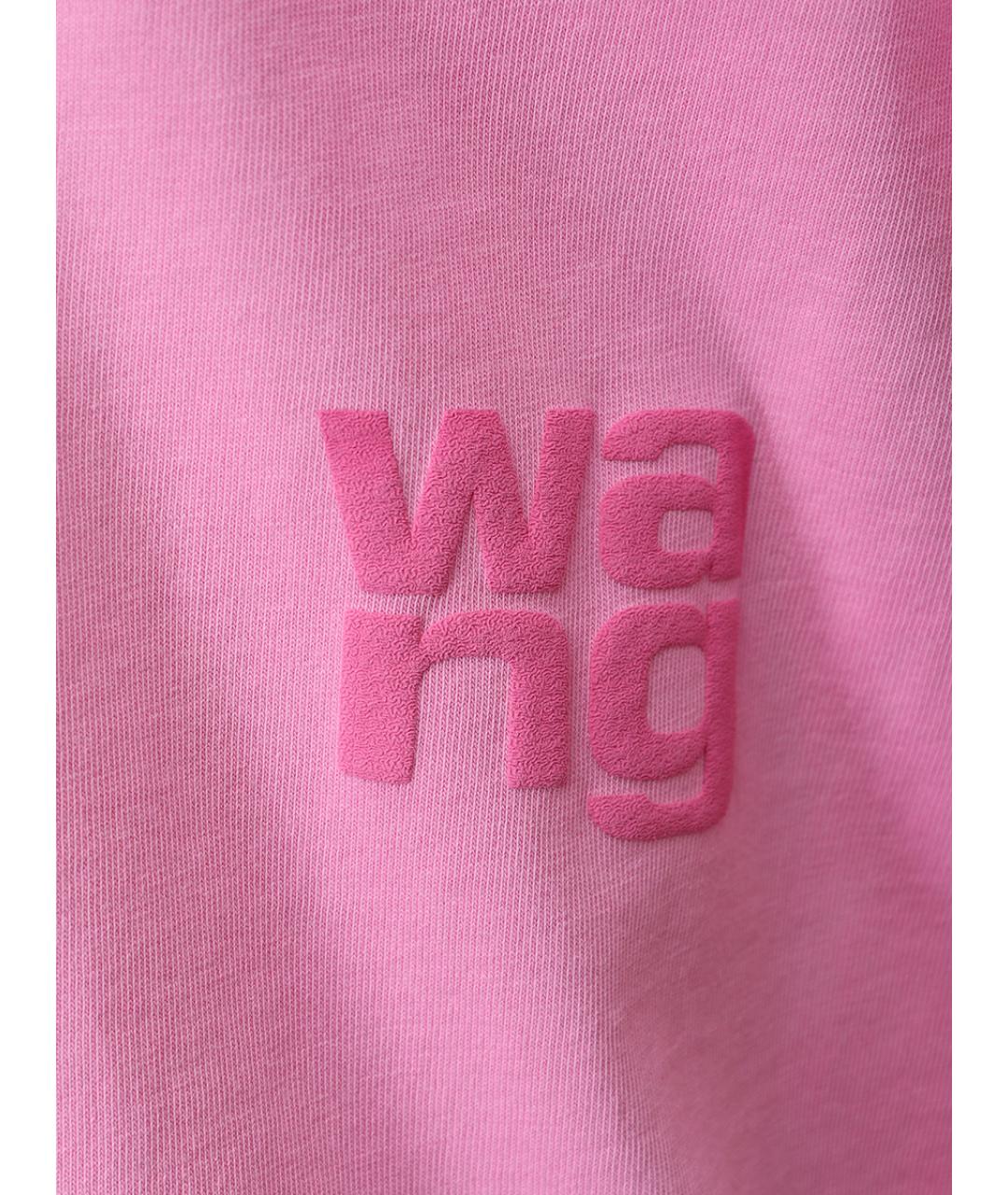 ALEXANDER WANG Розовая хлопковая футболка, фото 6