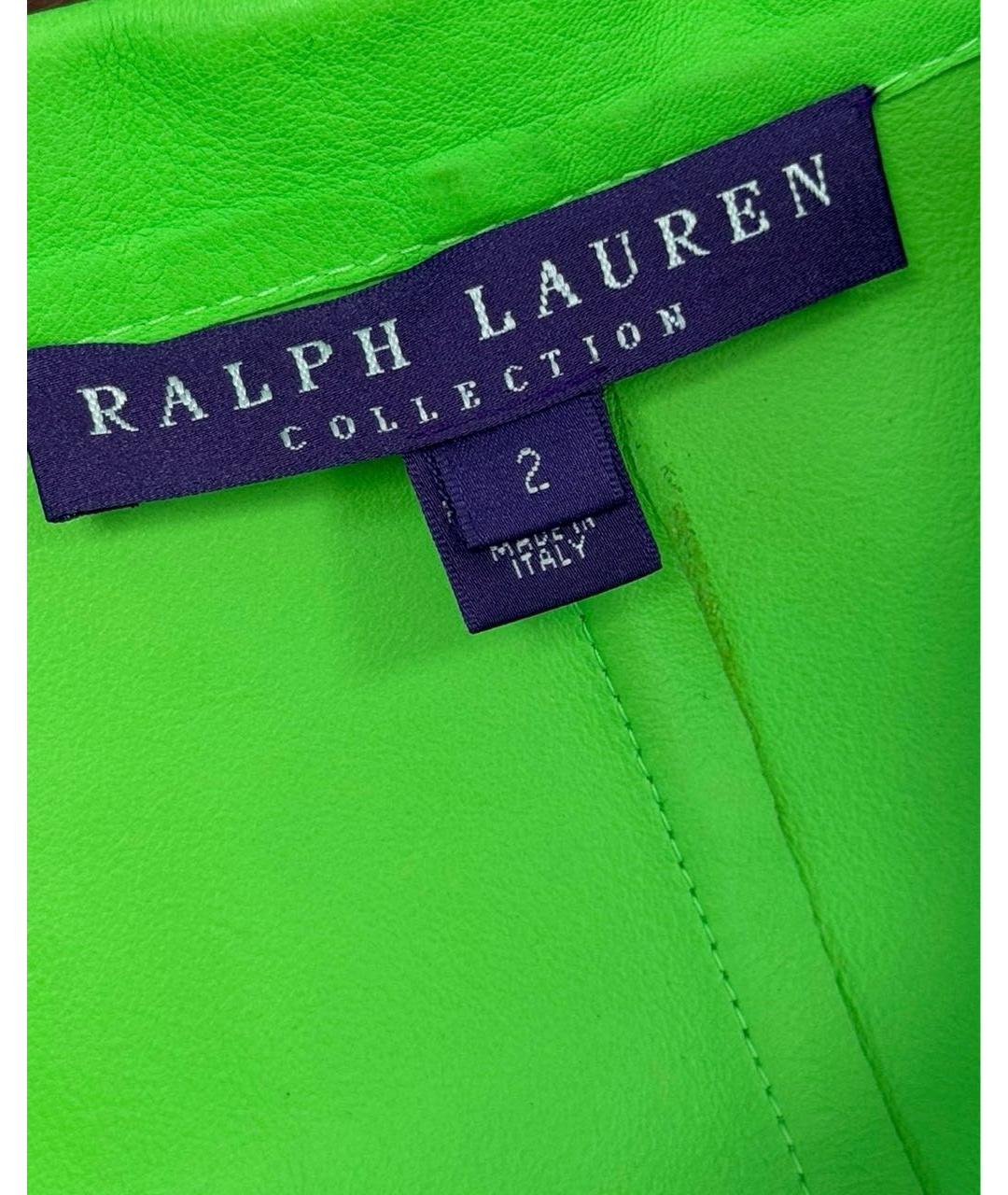 RALPH LAUREN PURPLE LABEL Салатовыое кожаное пальто, фото 3