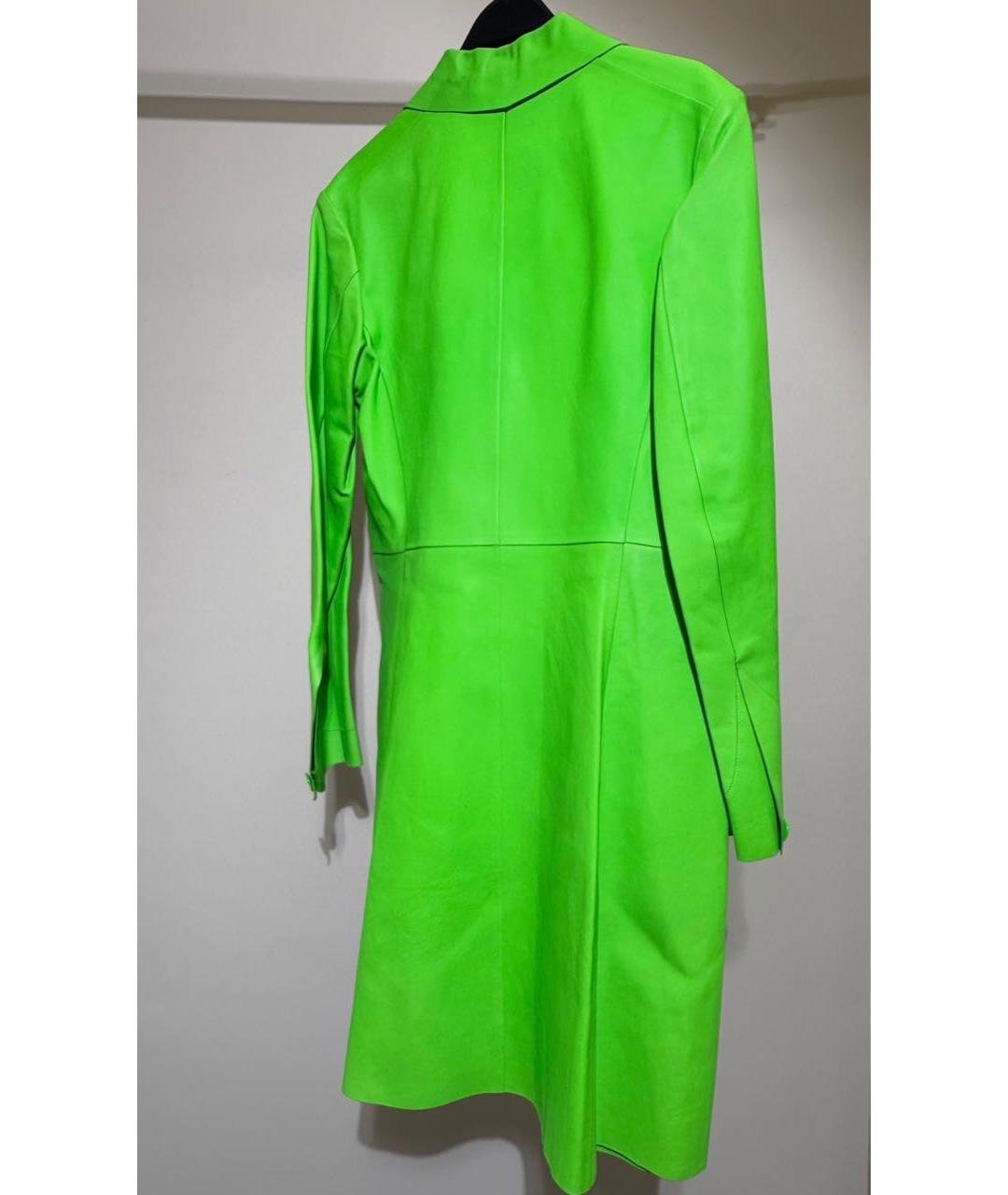 RALPH LAUREN PURPLE LABEL Салатовыое кожаное пальто, фото 2