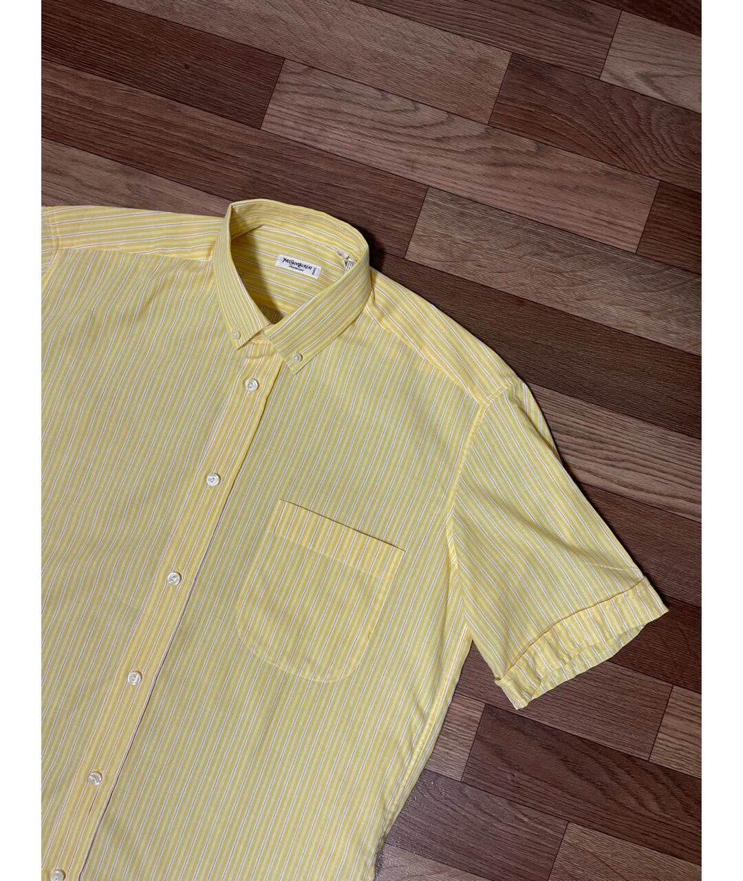 YVES SAINT LAURENT VINTAGE Желтая хлопко-полиэстеровая классическая рубашка, фото 2