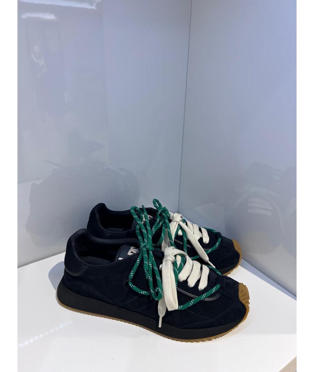 DOLCE&GABBANA Темно-синие замшевые низкие кроссовки / кеды, фото 3