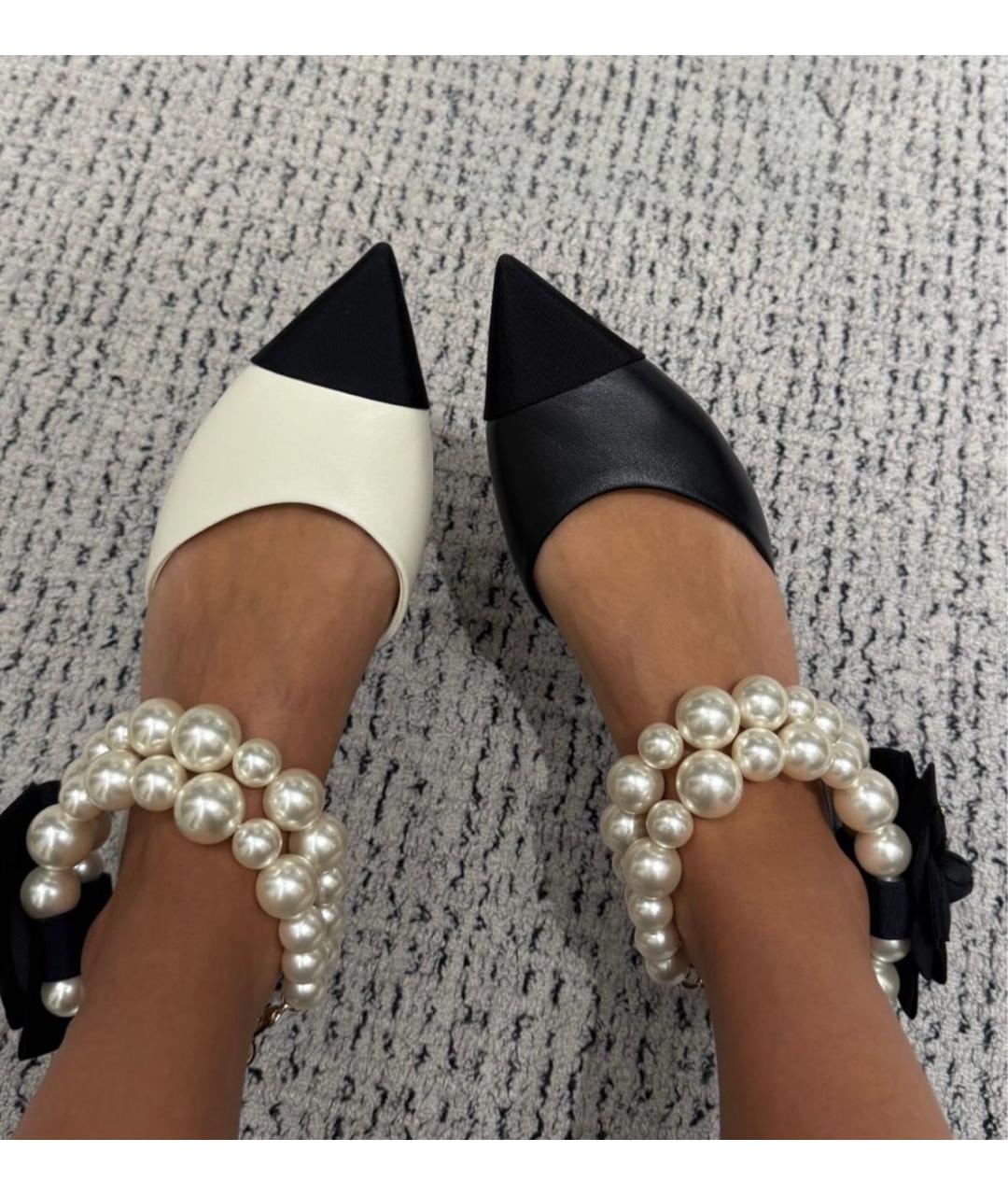 CHANEL Белые кожаные туфли, фото 4