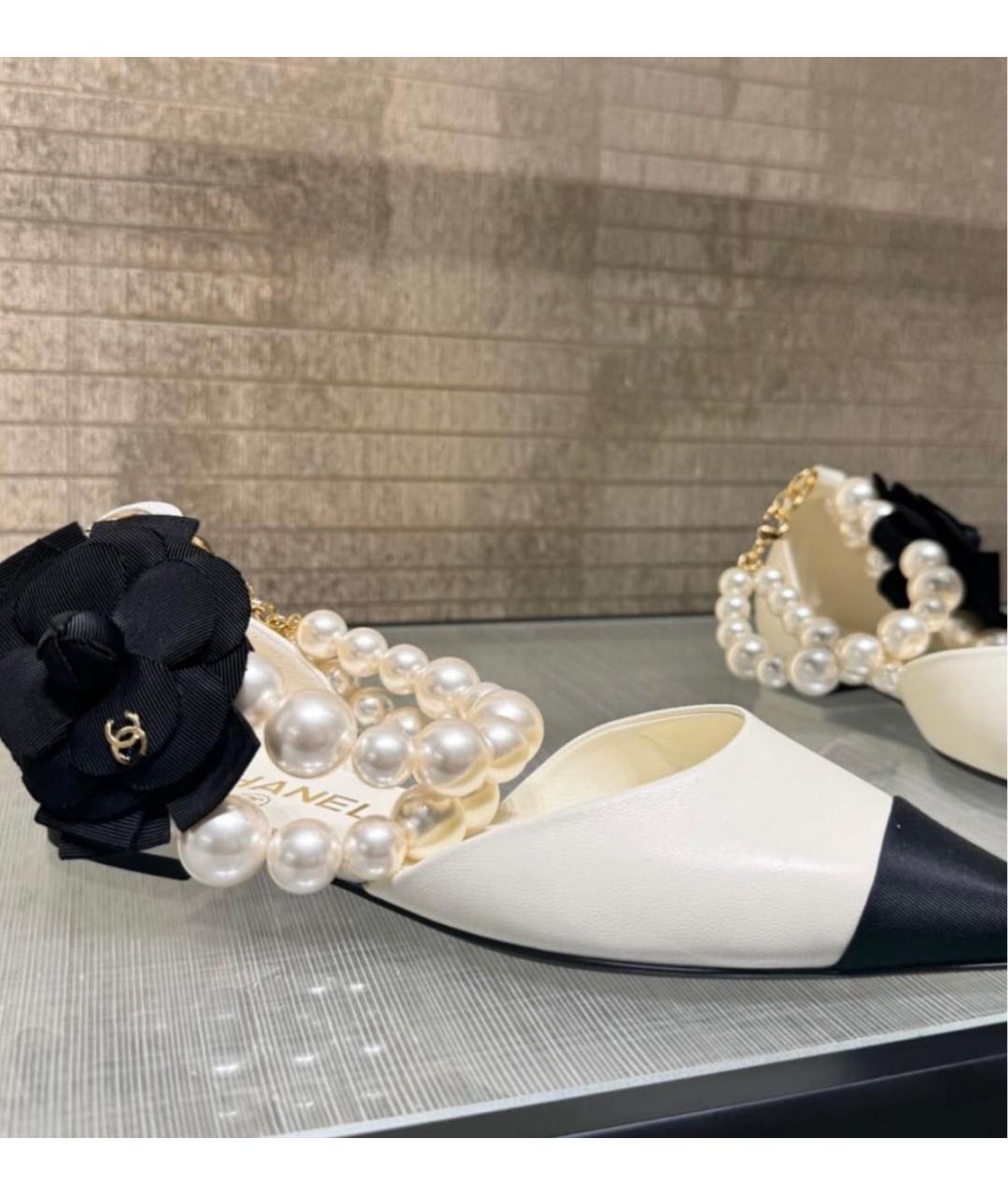 CHANEL Белые кожаные туфли, фото 3