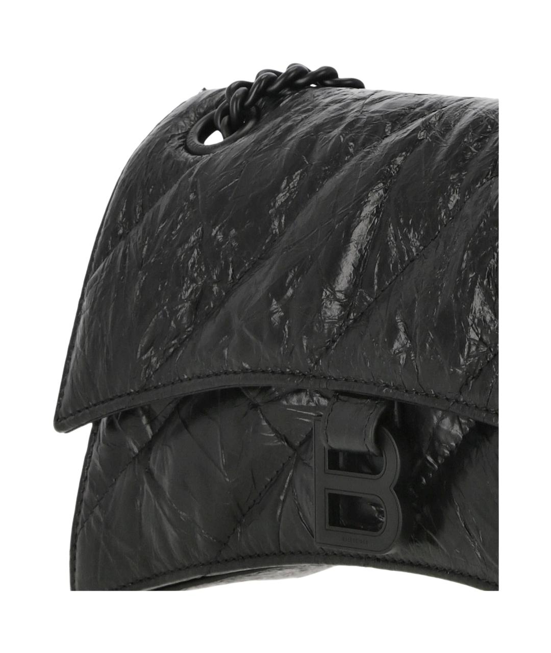 BALENCIAGA Черная кожаная сумка через плечо, фото 4