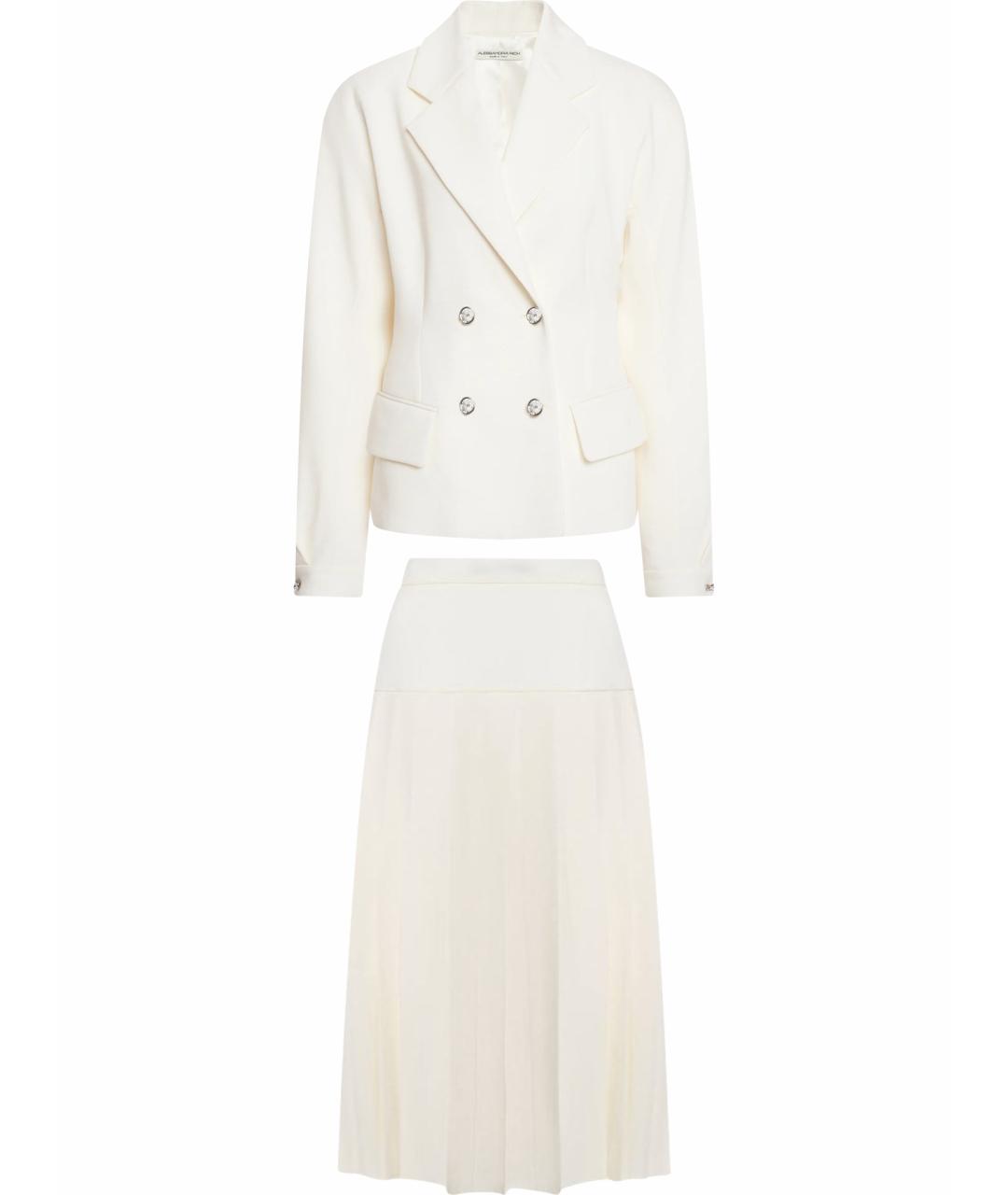 ALESSANDRA RICH Белый шерстяной костюм с юбками, фото 1